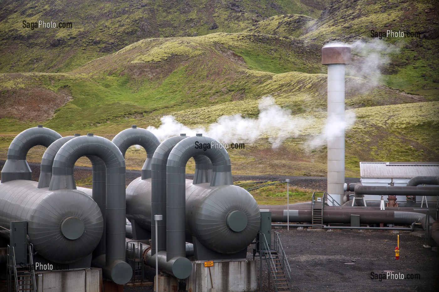 CENTRALE GEOTHERMIQUE DE HELLISHEIDI, LA PLUS GRANDE D'ISLANDE, HENGILL, ISLANDE, EUROPE  