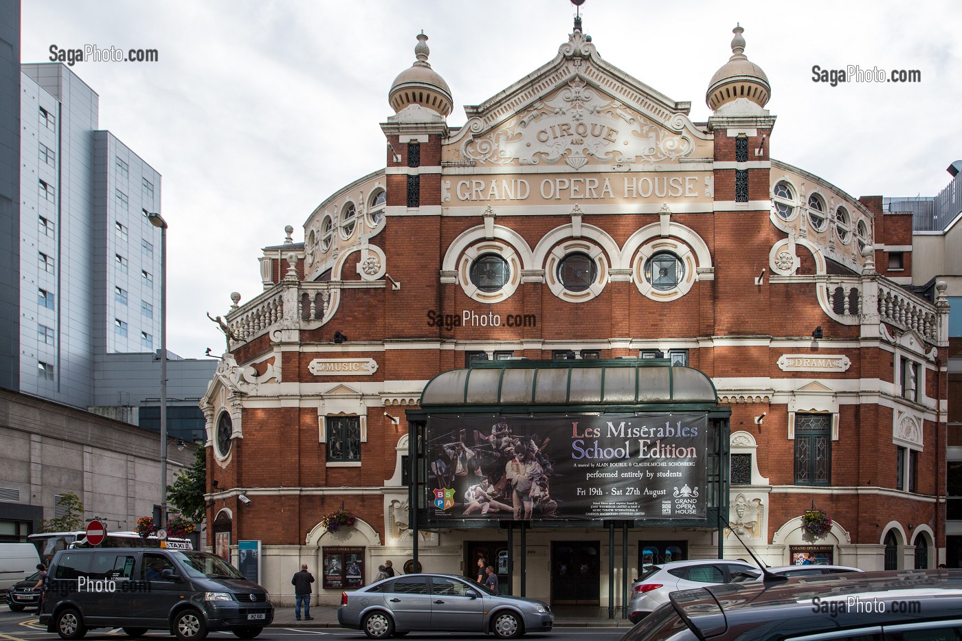 GRAND OPERA HOUSE (CIRQUE, THEATRE), VICTORIA STREET, CENTRE-VILLE DE BELFAST, ULSTER, IRLANDE DU NORD 