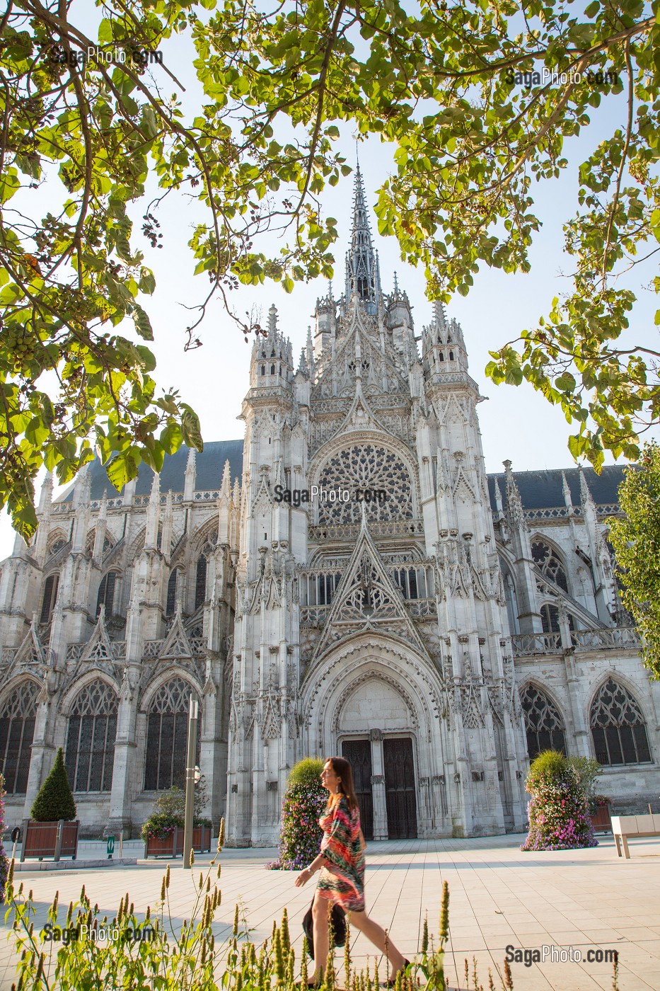 FACADE NORD ET TOUR LANTERNE, CATHEDRALE NOTRE-DAME, EVREUX,(27), FRANCE 