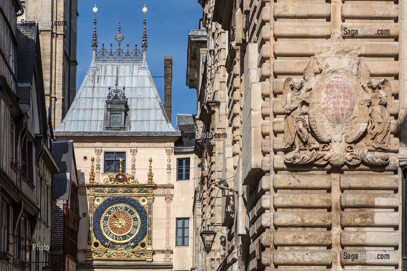 BEFFROI ET HORLOGE ASTRONOMIQUE, RUE DU GROS HORLOGE, ROUEN (76), FRANCE 