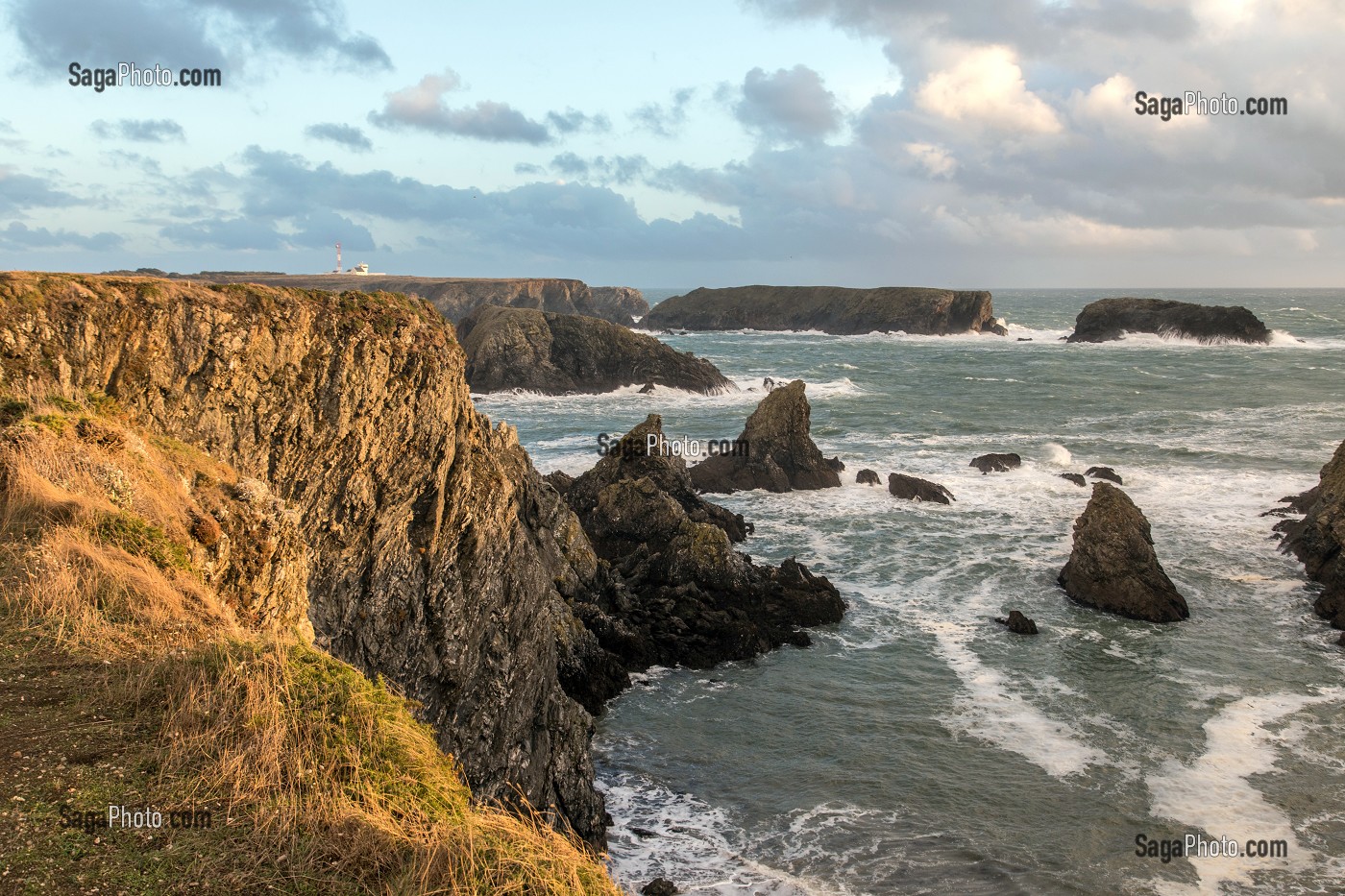 LES AIGUILLES DE PORT COTON, COTE SAUVAGE DE BANGOR, BELLE-ILE-EN-MER (56), FRANCE 