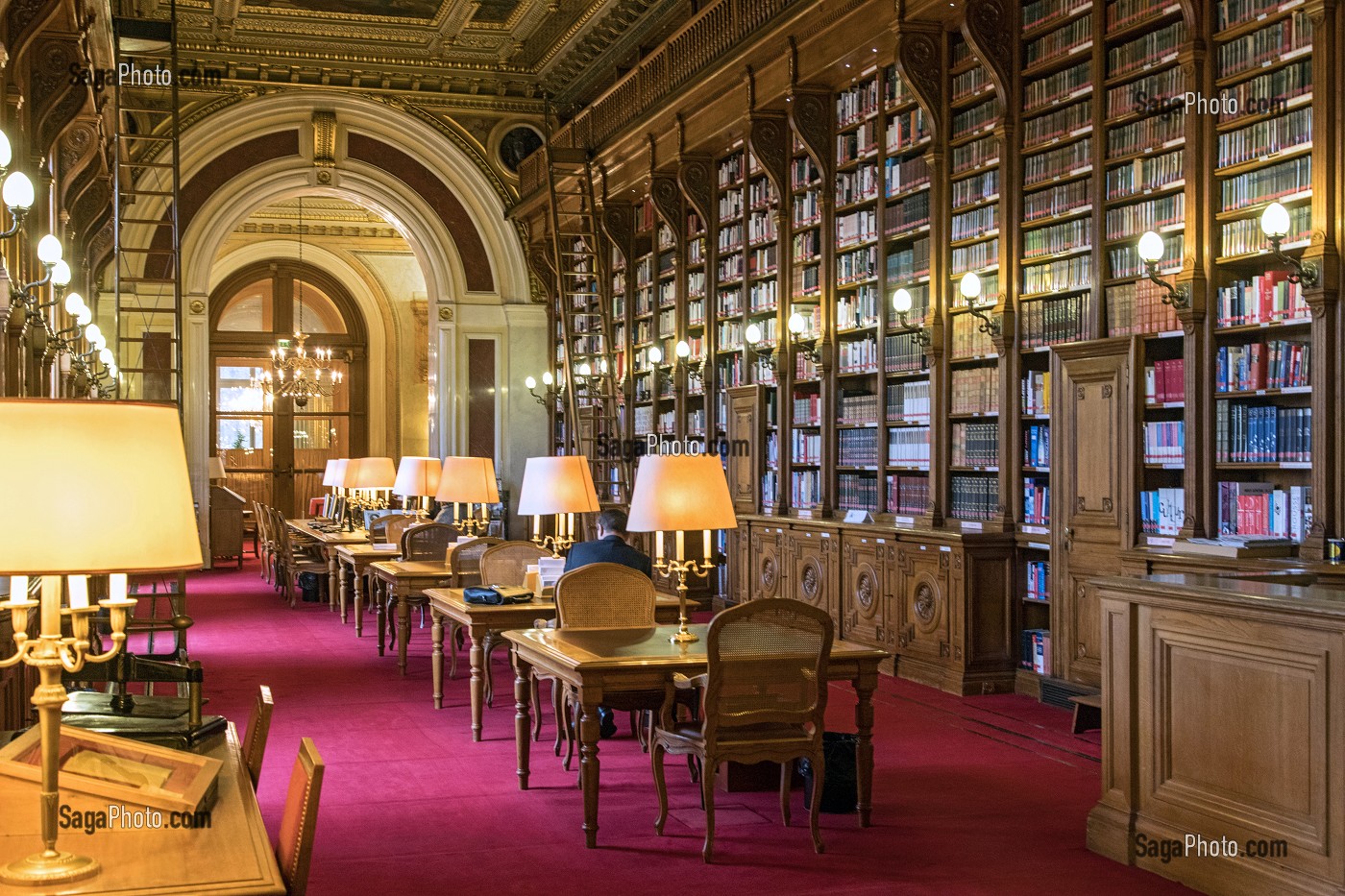 LA BIBLIOTHEQUE, INTERIEUR DU SENAT, PALAIS DU LUXEMBOURG, CHAMBRE HAUTE DU PARLEMENT FRANCAIS, PARIS (75), FRANCE 