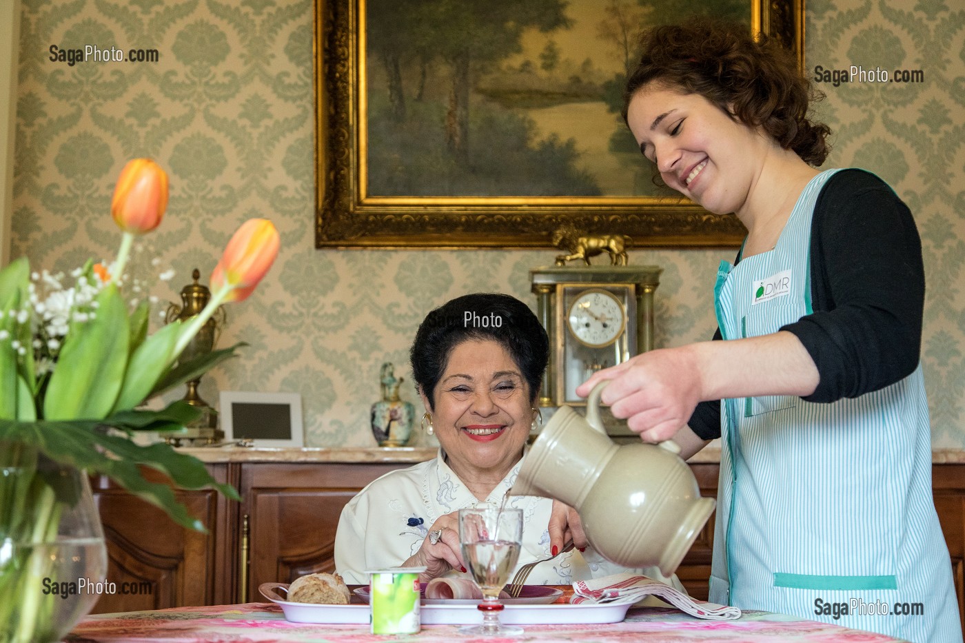 PERSONNES AGEES ET SALARIE, AIDE AUX REPAS, ADMR (AIDE A DOMICILE EN MILIEU RURAL), NOGENT-LE-ROI (28), FRANCE 