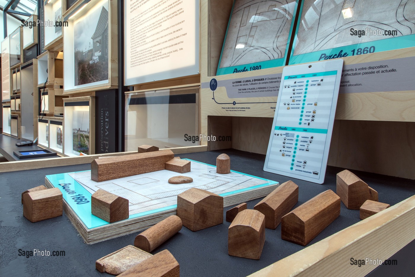 ESPACE LUDIQUE DE DECOUVERTE DE L'ORGANISATION DE LA FERME EN BEAUCE ET DANS LE PERCHE, MUSEE DU COMPA, CONSERVATOIRE DE L'AGRICULTURE, CHARTRES (28), FRANCE 