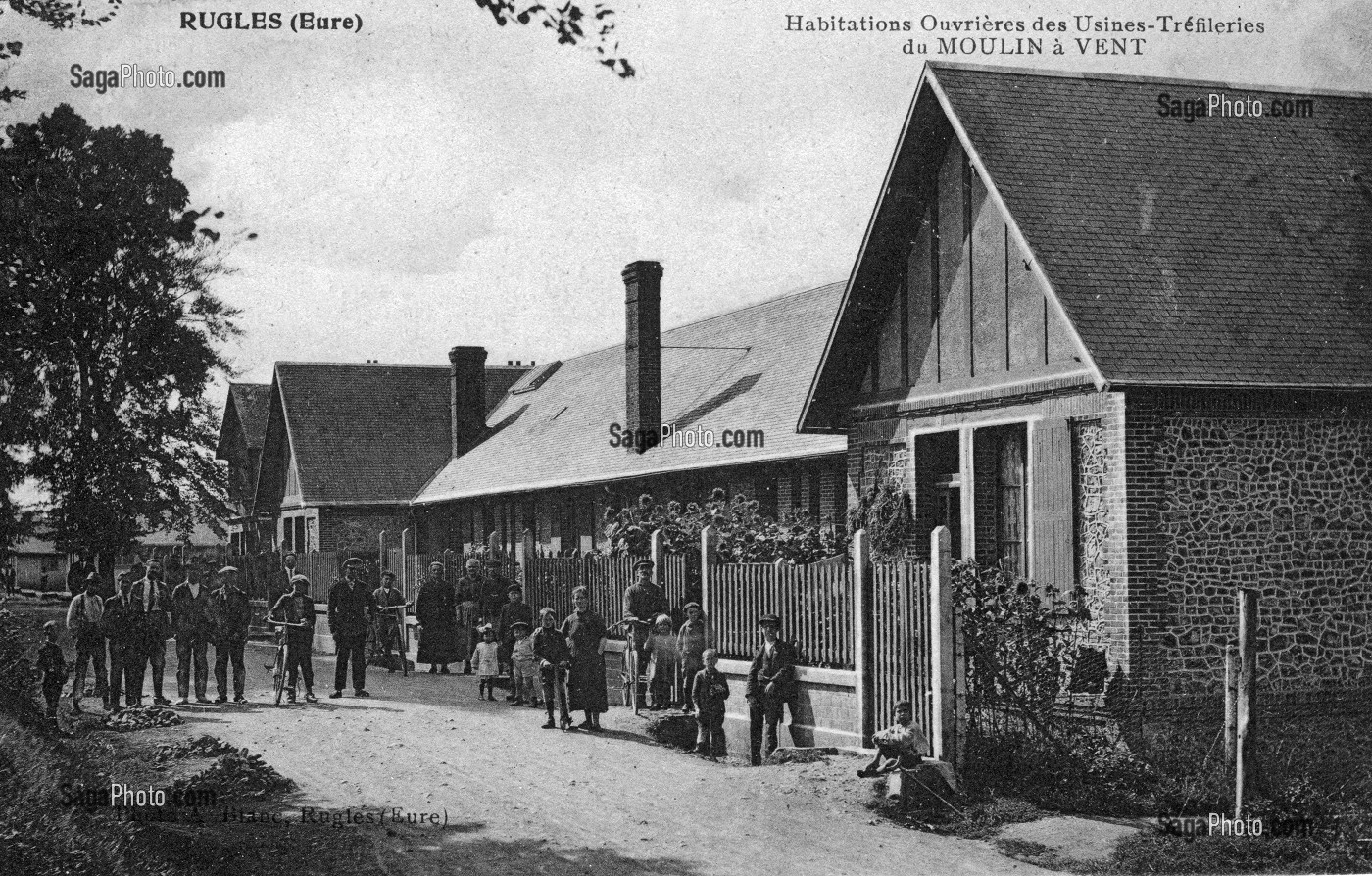 HABITATIONS OUVRIERES DES USINES TREFILERIES DU MOULIN A VENT, RUGLES, (27) EURE, HAUTE-NORMANDIE, FRANCE 