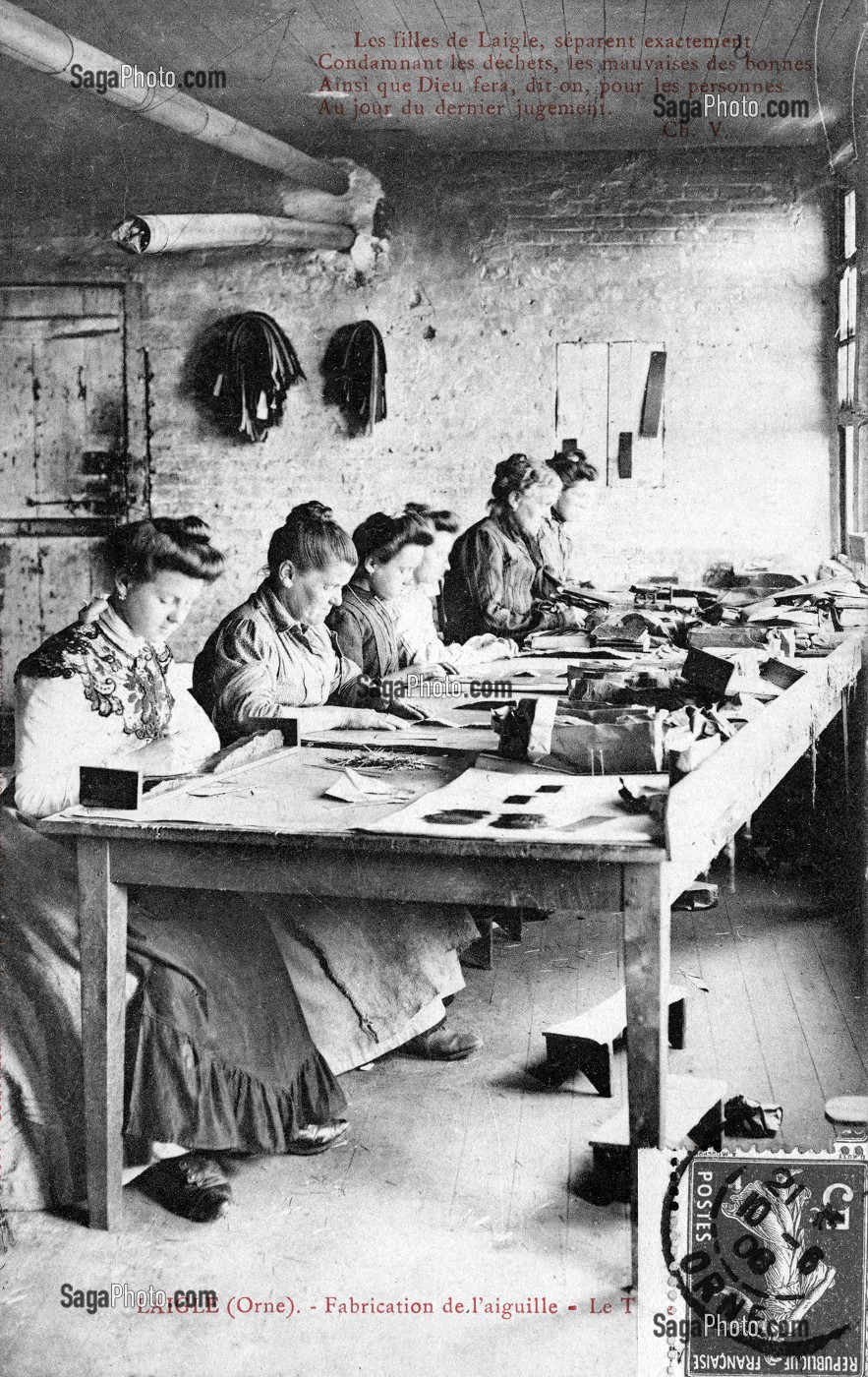 FABRICATION D'AIGUILLES, L'AIGLE, (61) ORNE, BASSE-NORMANDIE, FRANCE 