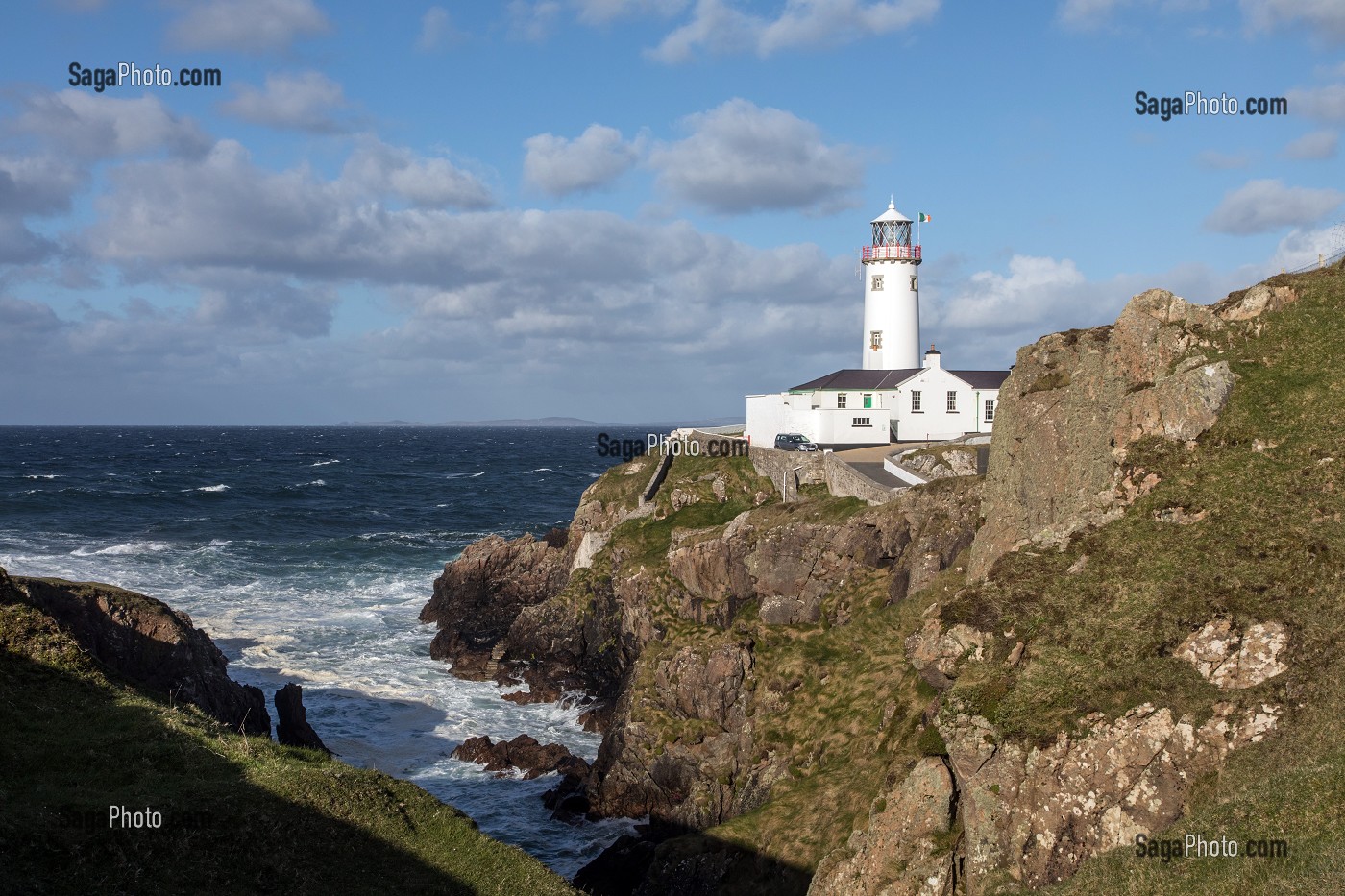 PHARE DE LA PENINSULE DE FANAD, SHANNAG, COMTE DE DONEGAL, IRLANDE 