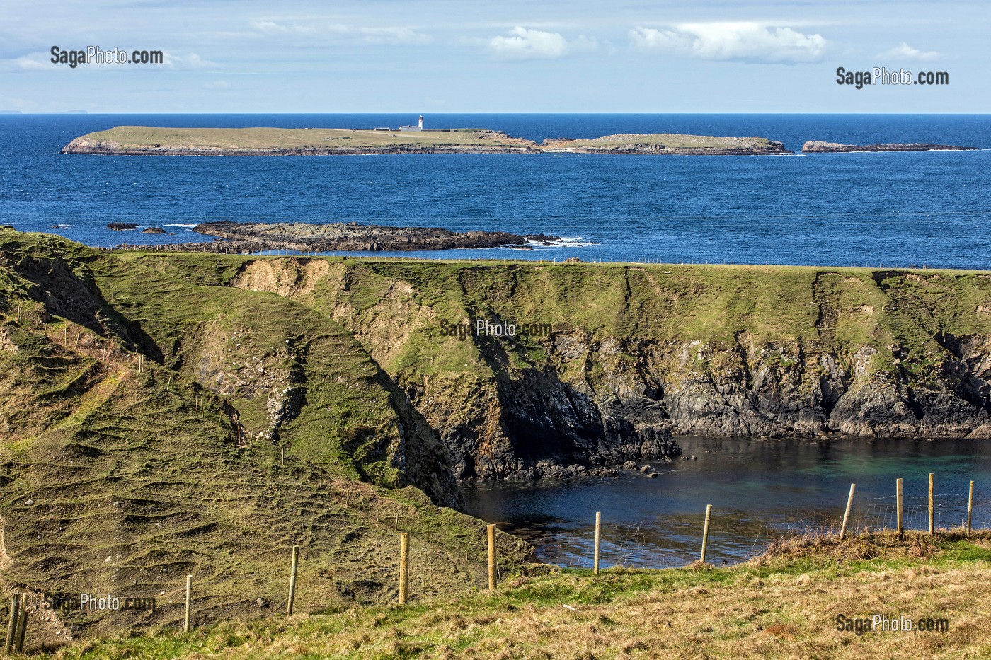 BAIE DE MALIN BEG ET L'ILE DE RATHLIN O'BIRNE ISLAND, GLEANN CHOLM CILLE, COMTE DE DONEGAL, IRLANDE 