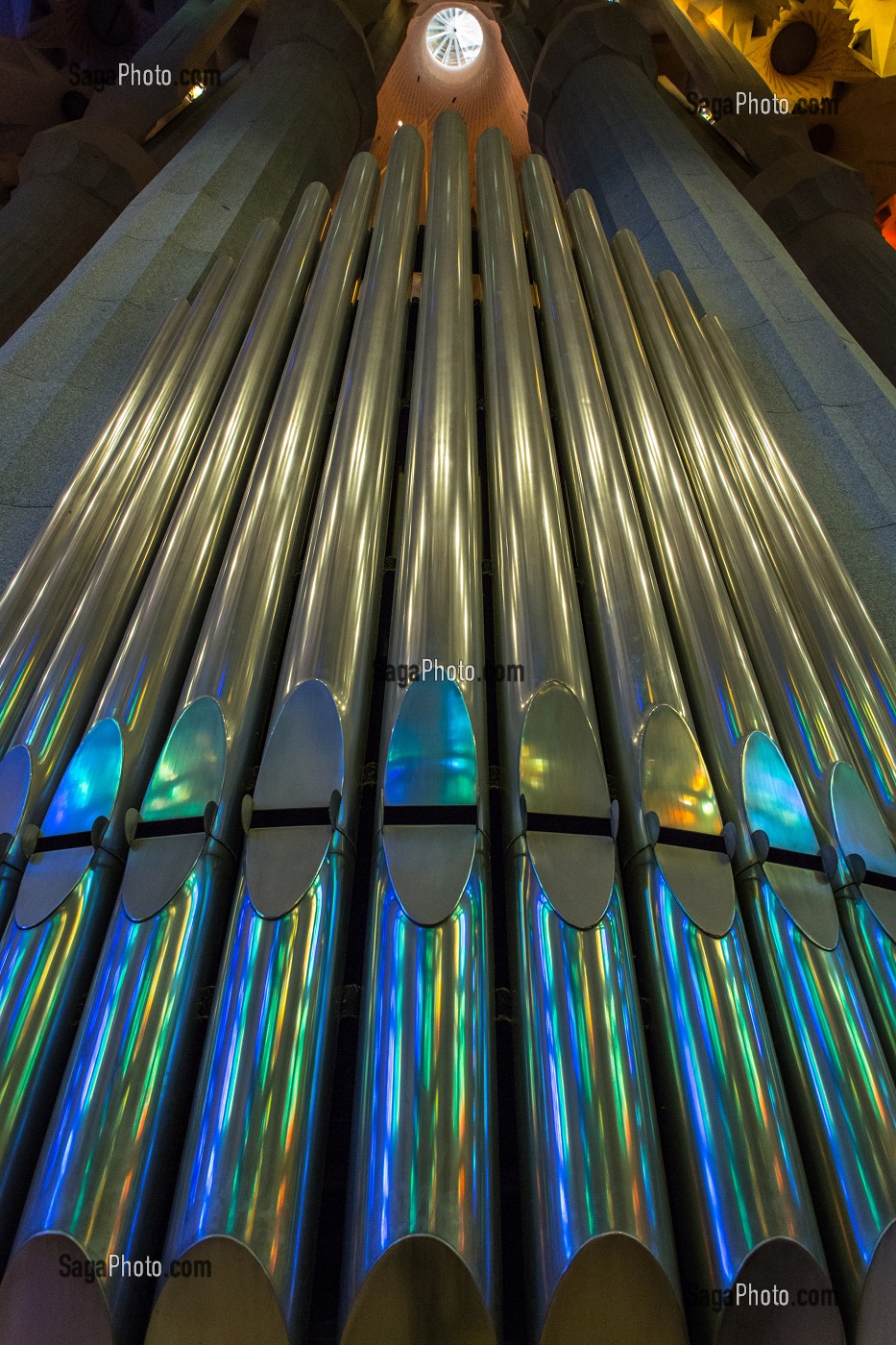 ORGUE DE LA BASILIQUE LA SAGRADA FAMILIA, TEMPLE EXPIATORI, BARCELONE, CATALOGNE, ESPAGNE 