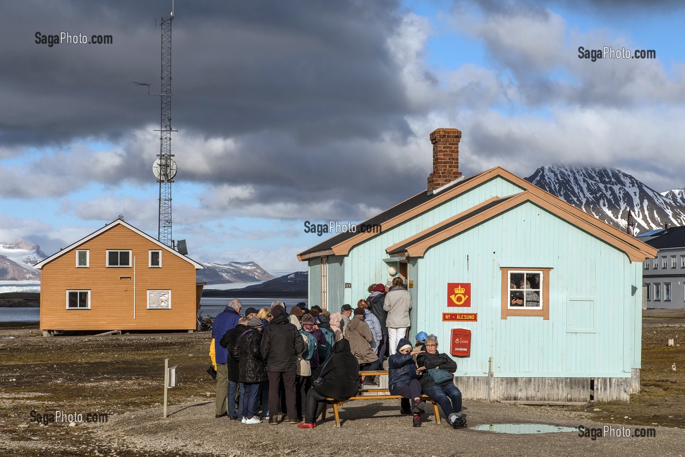 BUREAU DE POSTE DU VILLAGE DE NY ALESUND, LOCALITE LA PLUS AU NORD DU MONDE (78 56N), SPITZBERG, SVALBARD, OCEAN ARCTIQUE, NORVEGE 