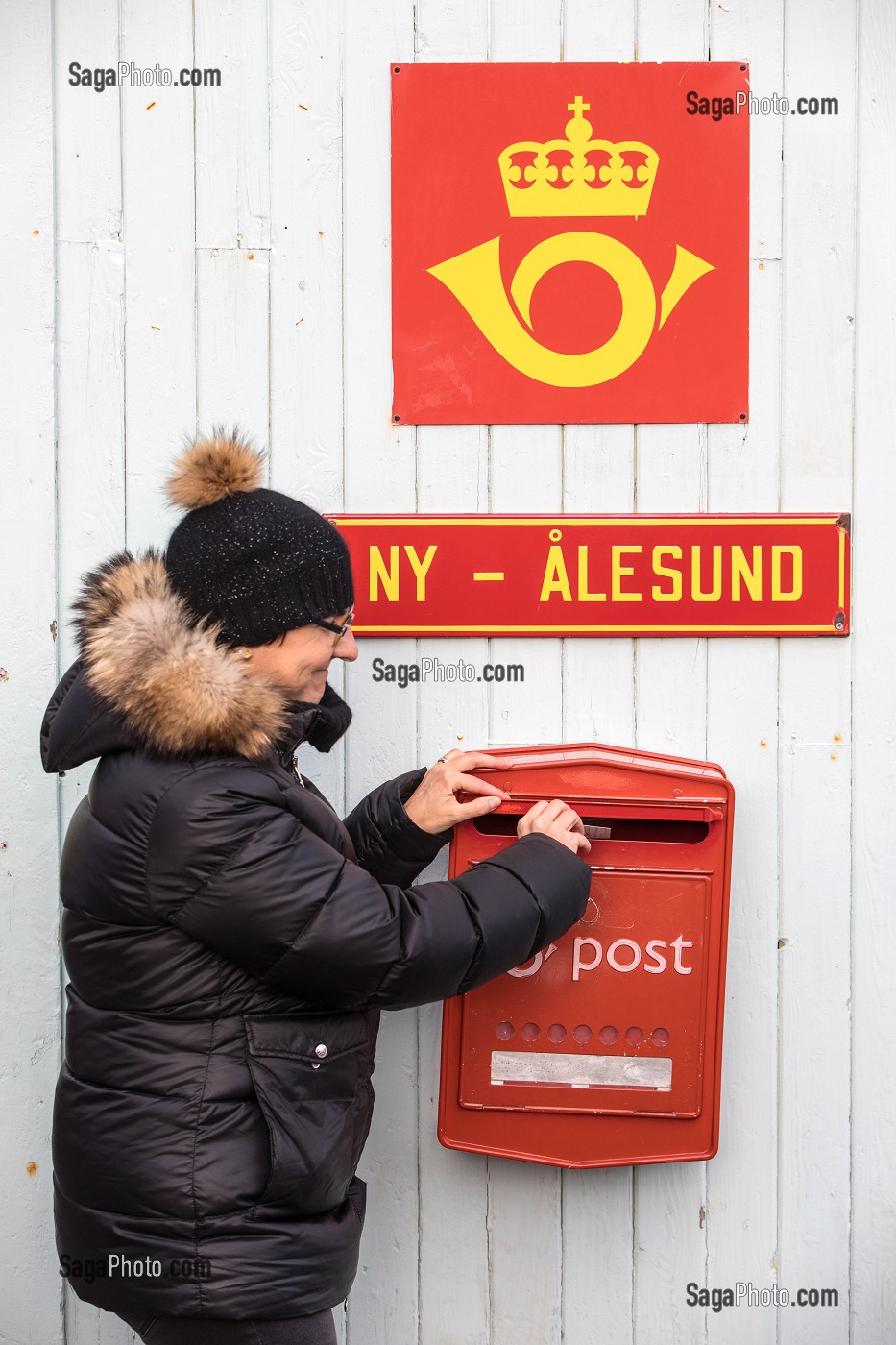 BUREAU DE POSTE DU VILLAGE DE NY ALESUND, LOCALITE LA PLUS AU NORD DU MONDE (78 56N), SPITZBERG, SVALBARD, OCEAN ARCTIQUE, NORVEGE 