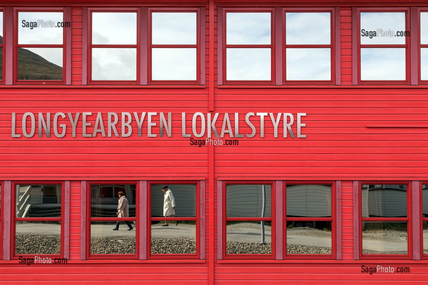 CONSEIL COMMUNAUTAIRE OU MAIRIE, VILLE DE LONGYEARBYEN, LA PLUS SEPTENTRIONALE DE LA TERRE, SPITZBERG, SVALBARD, OCEAN ARCTIQUE, NORVEGE 