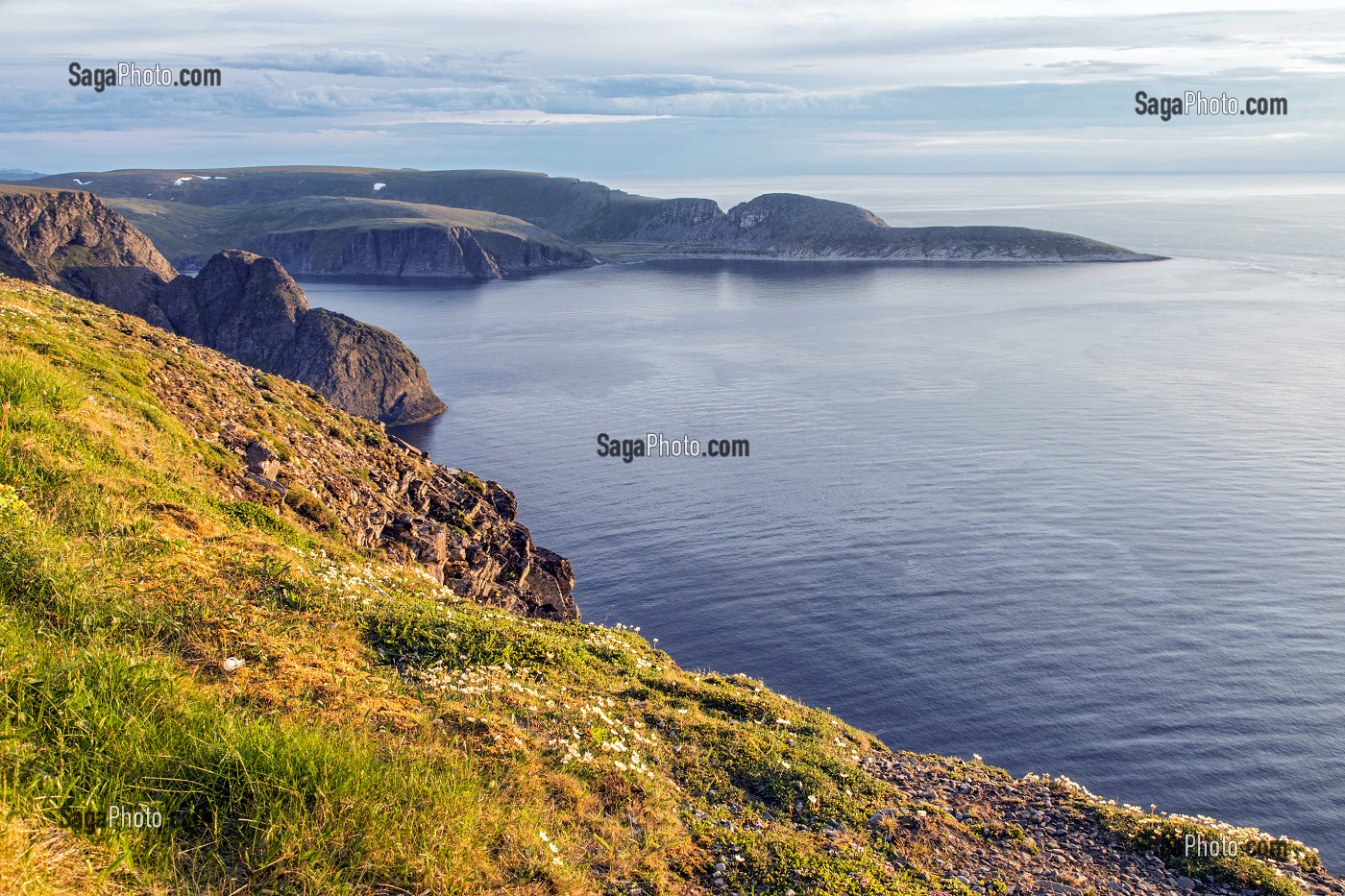 KNIVSKJELLODDEN, POINT LE PLUS SEPTENTRIONAL D'EUROPE, CAP NORD, VILLAGE DE NORDKAPP, FINNMARK, OCEAN ARCTIQUE, NORVEGE 