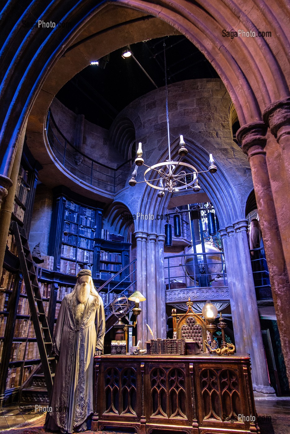 BUREAU DE DUMBLEDORE, STUDIO TOUR LONDON, THE MAKING OF HARRY POTTER, WARNER BROS, LEAVESDEN, ROYAUME UNI 