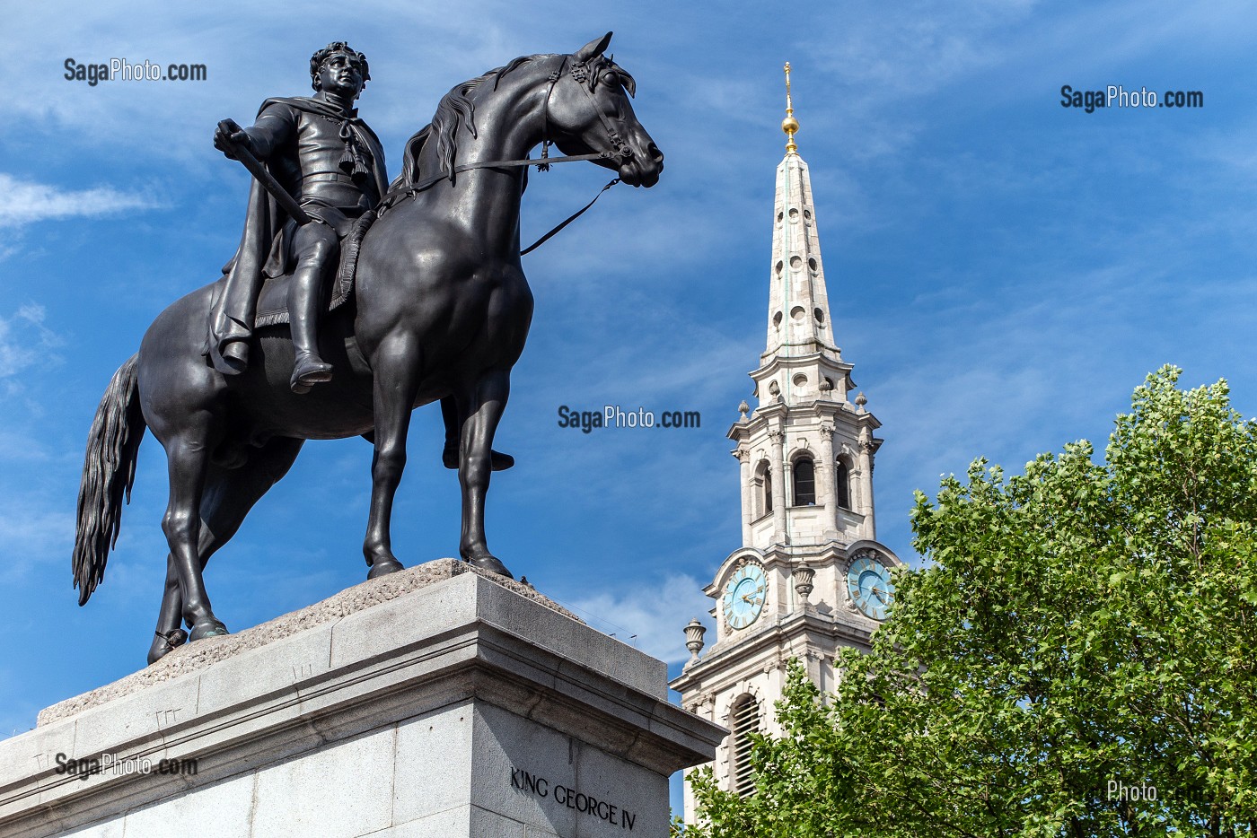 STATUE EQUESTRE DU ROI GEORGE IV, TRAFALGAR SQUARE, LONDRES, GRANDE-BRETAGNE, EUROPE 