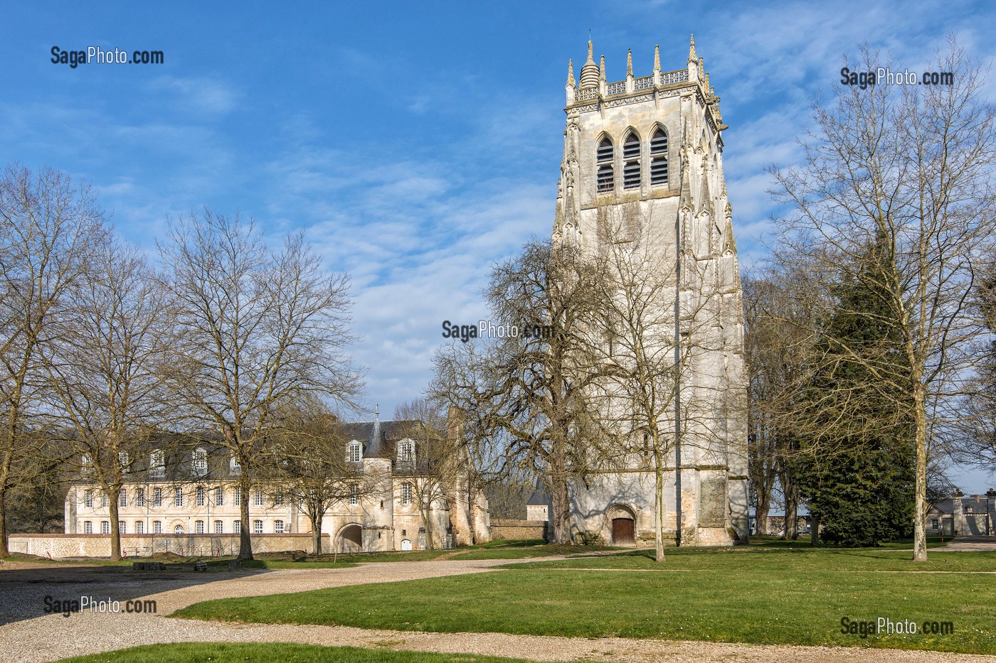 TOUR SAINT-NICOLAS DU XV EME SIECLE, ABBAYE NOTRE-DAME DU BEC CONSTRUITE AU XI EME SIECLE, LE BEC-HELLOUIN (27), FRANCE 