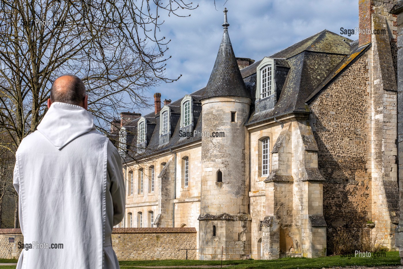 LOGIS DE L'ABBE COMMENDATAIRE DU XVIII EME SIECLE, ABBAYE NOTRE-DAME DU BEC CONSTRUITE AU XI EME SIECLE, LE BEC-HELLOUIN (27), FRANCE 