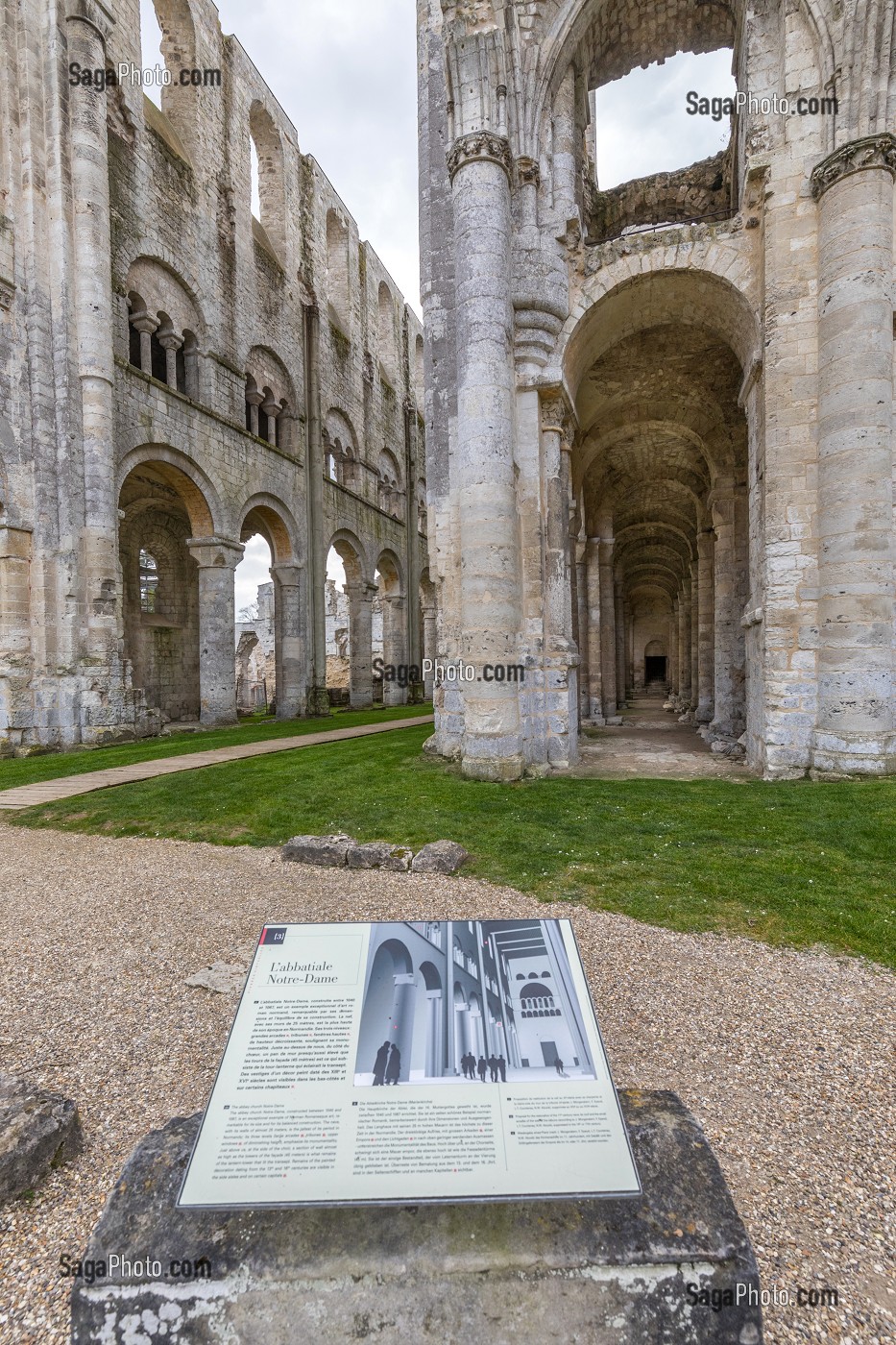 RUINES DE L'ANCIENNE EGLISE ABBATIALE NOTRE-DAME, ABBAYE DE JUMIEGES, ANCIEN MONASTERE BENEDICTIN FONDE AU VII EME SIECLE ET RECONSTRUIT ENTRE LE IX EME ET LE XVII EME SIECLE, (76), FRANCE 