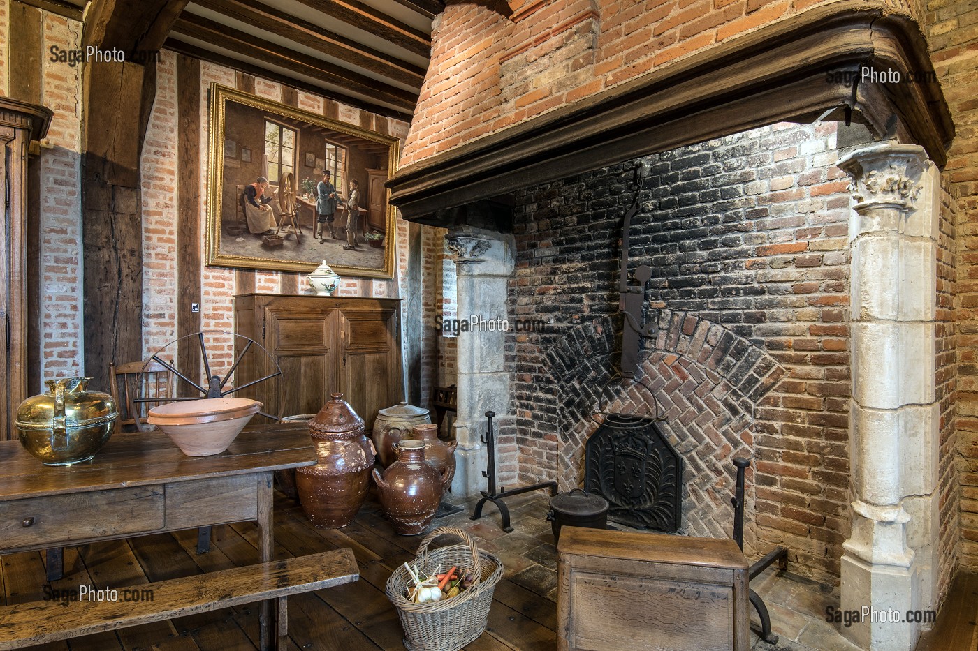 SALLE DU PAYS DE BRAY, CHATEAU DE MARTAINVILLE DU XV EME SIECLE, MARTAINVILLE-EPREVILLE (76), FRANCE 