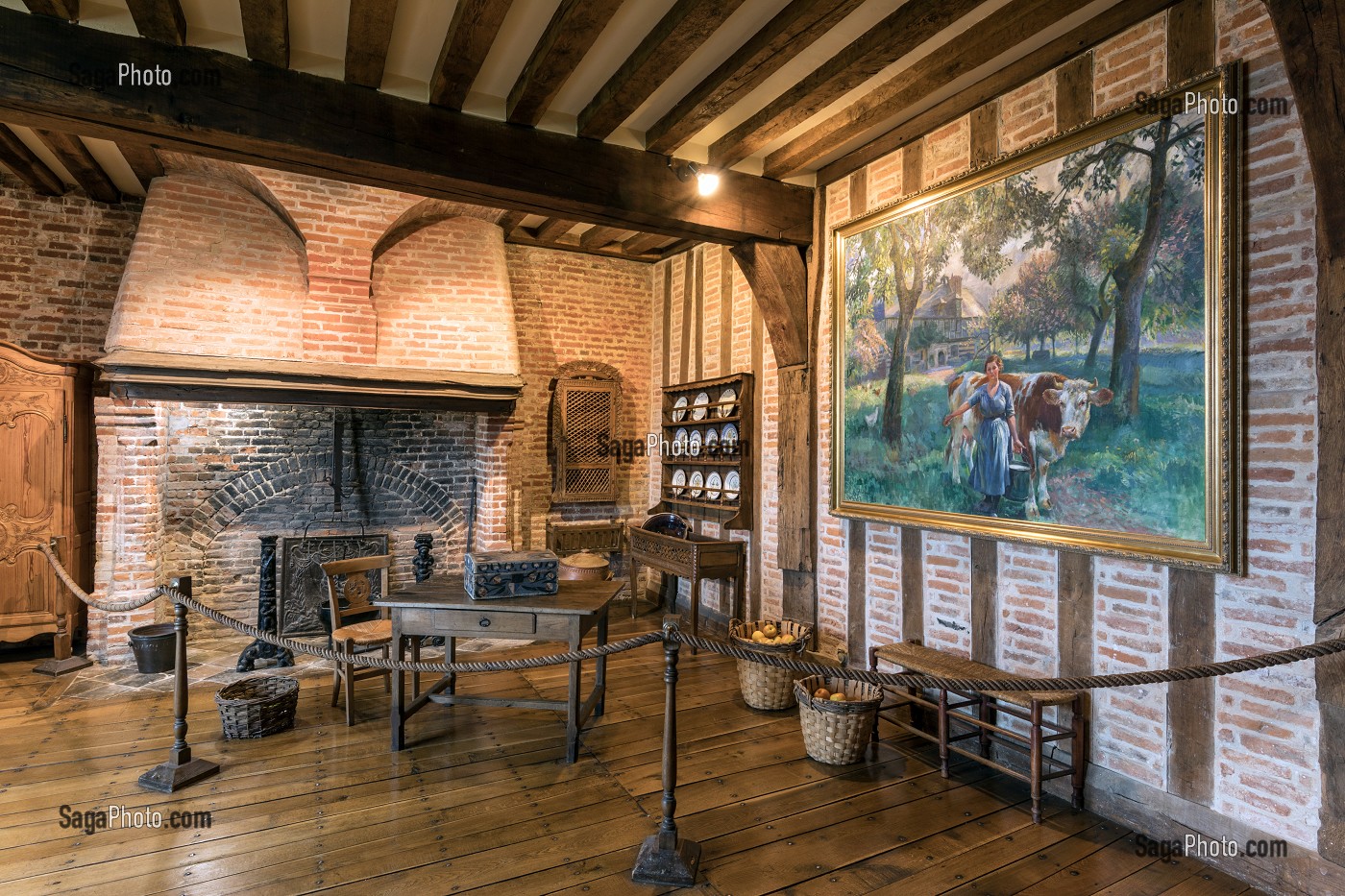 SALLE DU PAYS DE L'EURE, CHATEAU DE MARTAINVILLE DU XV EME SIECLE, MARTAINVILLE-EPREVILLE (76), FRANCE 