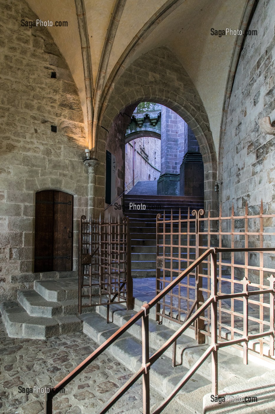 ESCALIER DU GRAND DEGRE INTERIEUR, ABBAYE DU MONT-SAINT-MICHEL (50), FRANCE 