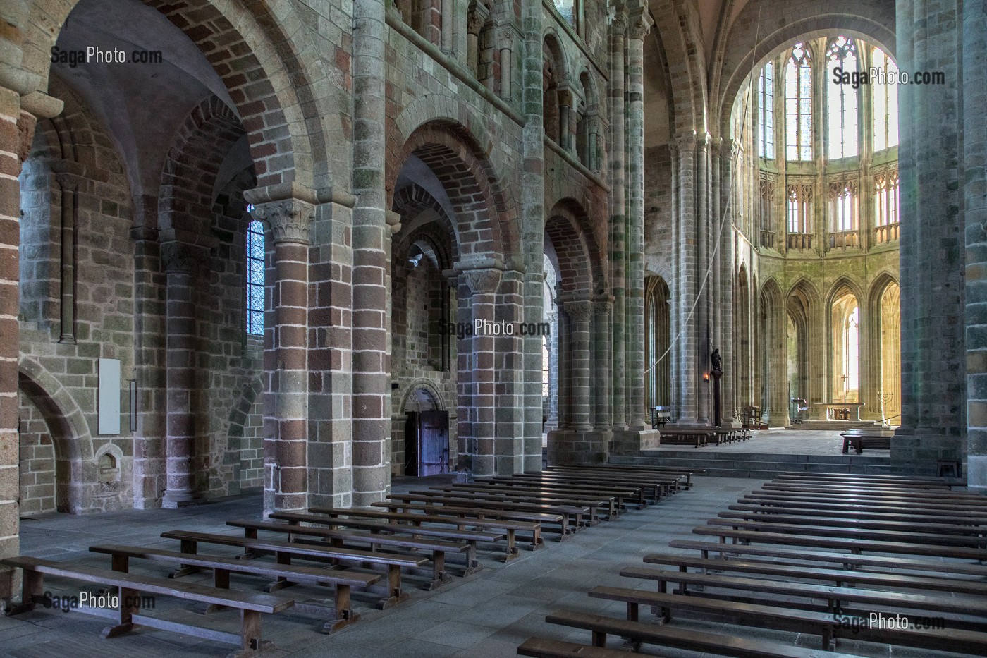 CROISEE DU TRANSEPT, EGLISE ABBATIALE, ABBAYE DU MONT-SAINT-MICHEL (50), FRANCE 