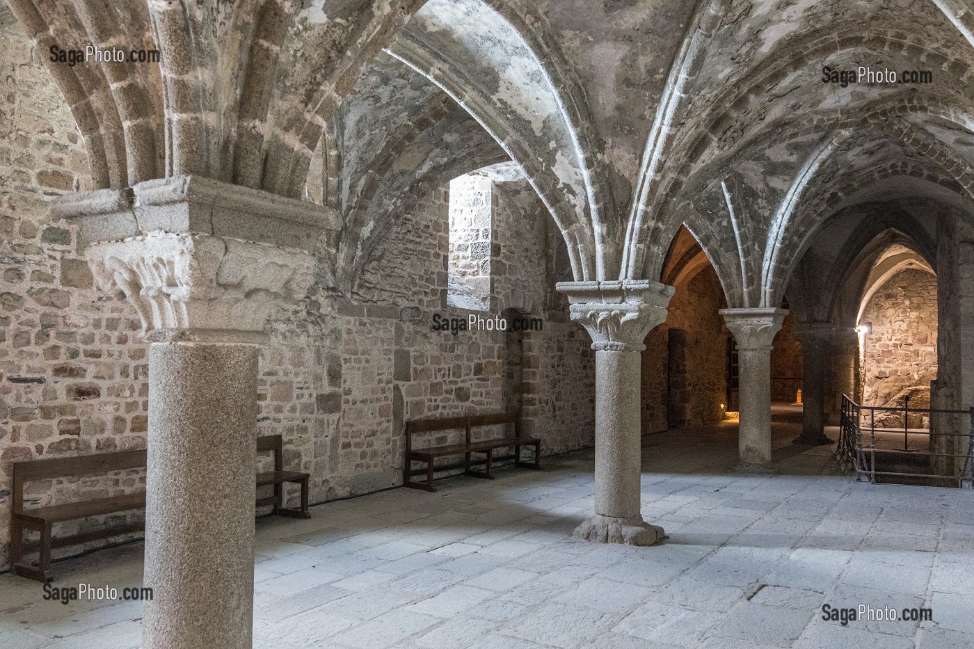 LE PROMENOIR DES MOINES DU XI AU XIII EME SIECLE, ABBAYE DU MONT-SAINT-MICHEL (50), FRANCE 