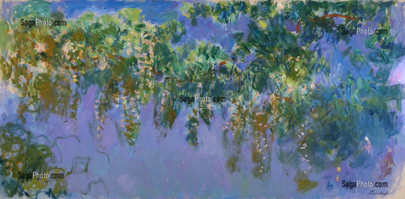 CLAUDE MONET, ETUDE POUR LES GLYCINES, 1919-1920, HUILE SUR TOILE, MUSEE D'ART ET D'HISTOIRE, DREUX, EURE-ET-LOIR (28), FRANCE, MENTION OBLIGATOIRE : MUSEE D'ART ET D'HISTOIRE, DREUX 