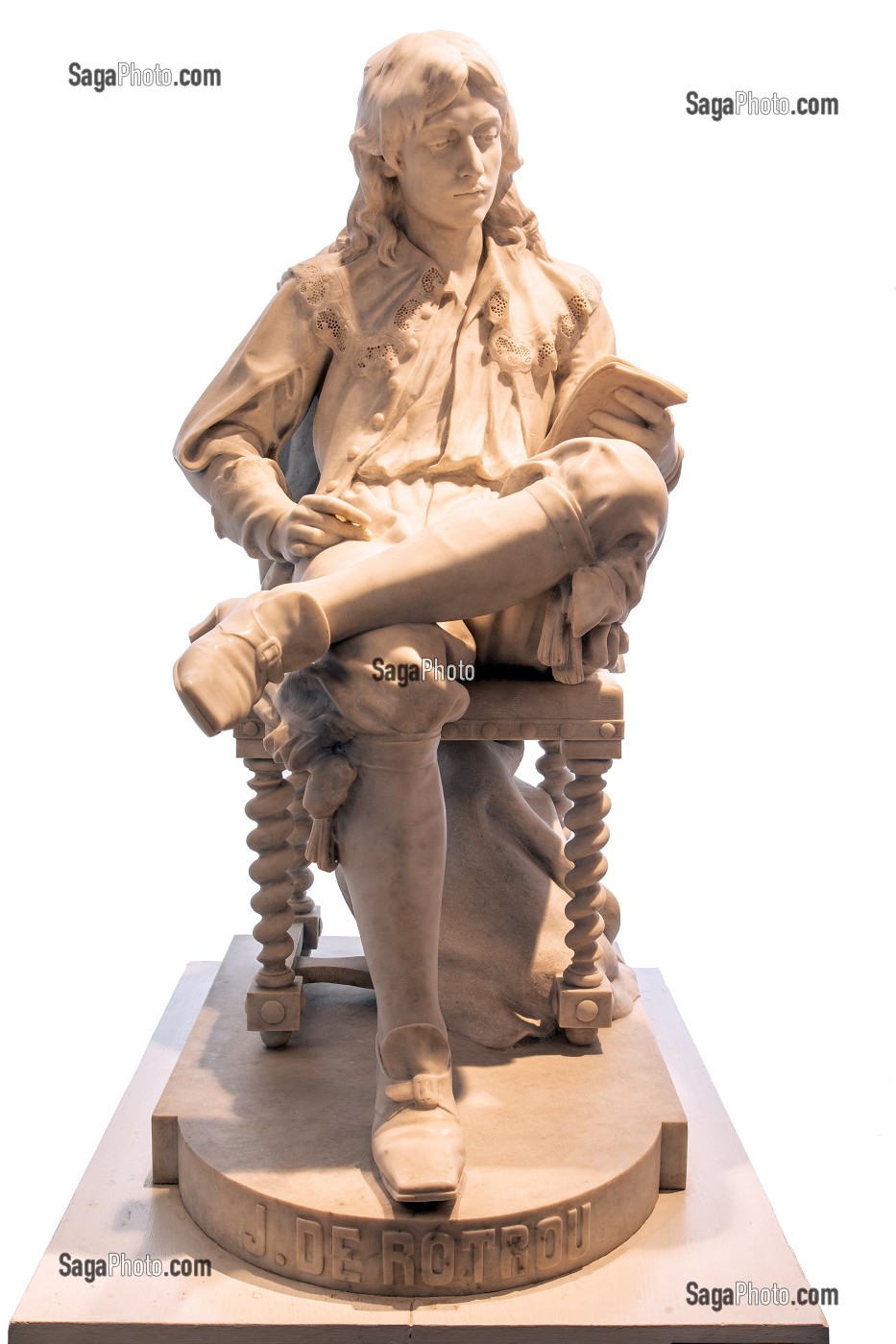 ALBERT LEVY, JEAN ROTROU JEUNE, 1900, MARBRE BLANC, MUSEE D'ART ET D'HISTOIRE, DREUX, EURE-ET-LOIR (28), FRANCE, MENTION OBLIGATOIRE : MUSEE D'ART ET D'HISTOIRE, DREUX 