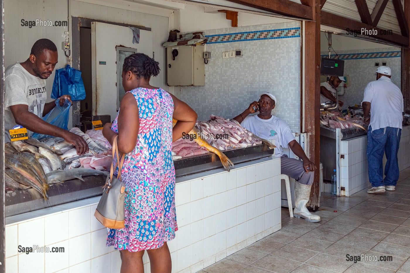 MARCHE AUX POISSONS PRES DU VIEUX PORT, CAYENNE, GUYANE FRANCAISE, DEPARTEMENT-REGION D'OUTRE-MER, AMERIQUE DU SUD, FRANCE 