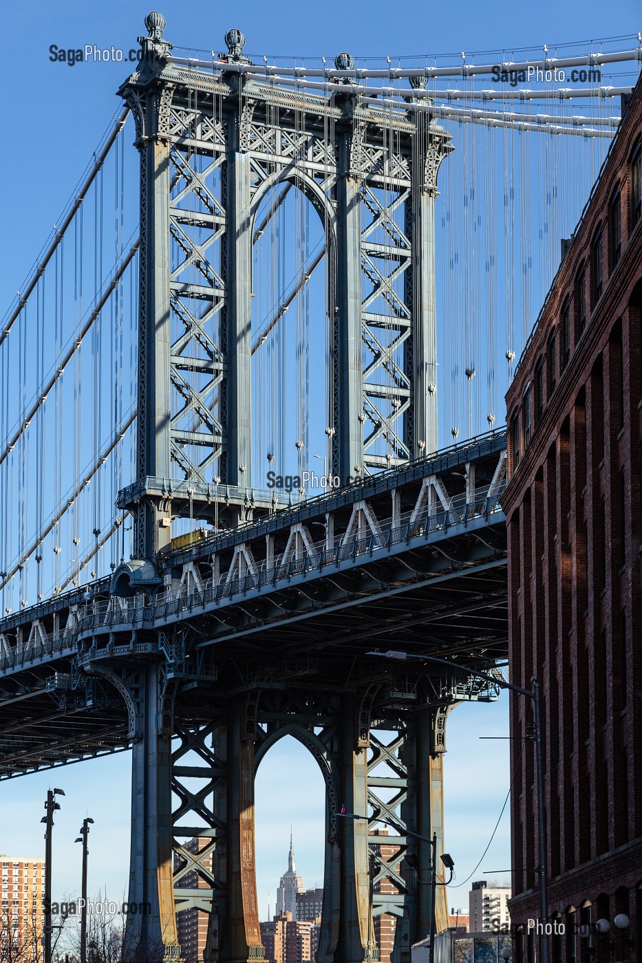 VUE DU PONT DE MANHATTAN, QUARTIER DE BROOKLYN, NEW-YORK, ETATS-UNIS, USA 