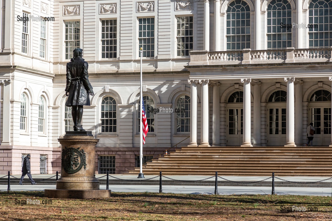 ENTREE DE L'HOTEL DE VILLE, NEW YORK CITY HALL, MANHATTAN, NEW-YORK, ETATS-UNIS, USA 