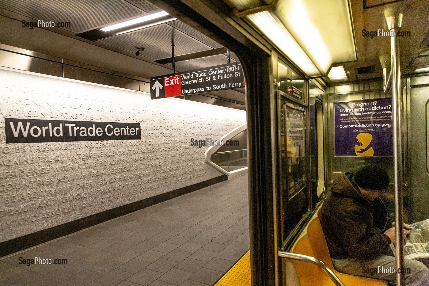 METRO A LA STATION WORD TRADE CENTER, MANHATTAN, NEW-YORK, ETATS-UNIS, USA 