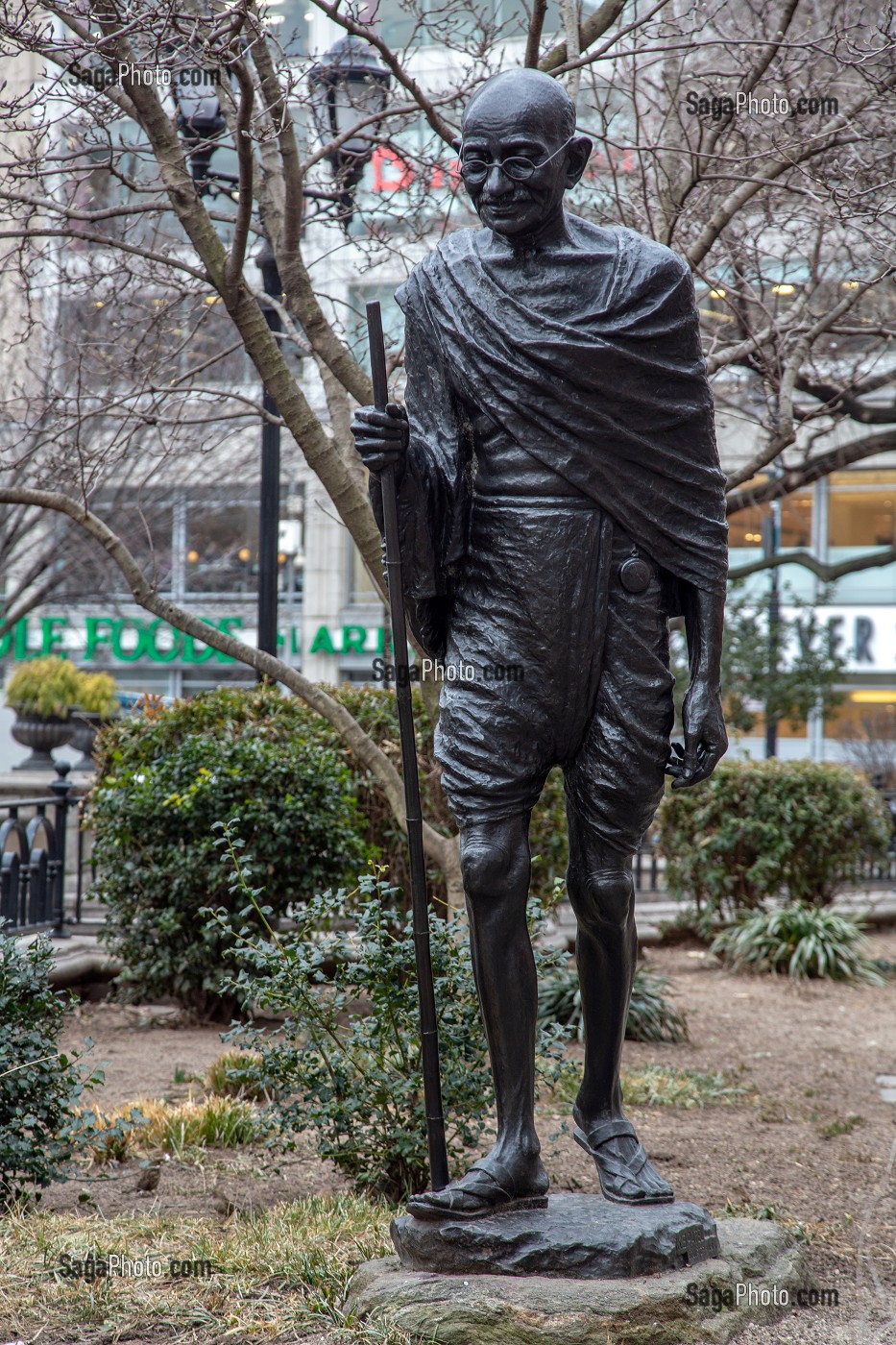 STATUE DE MOHANDAS K. GANDHI (1869-1948), UNION SQUARE, MANHATTAN, NEW-YORK, ETATS-UNIS, USA 