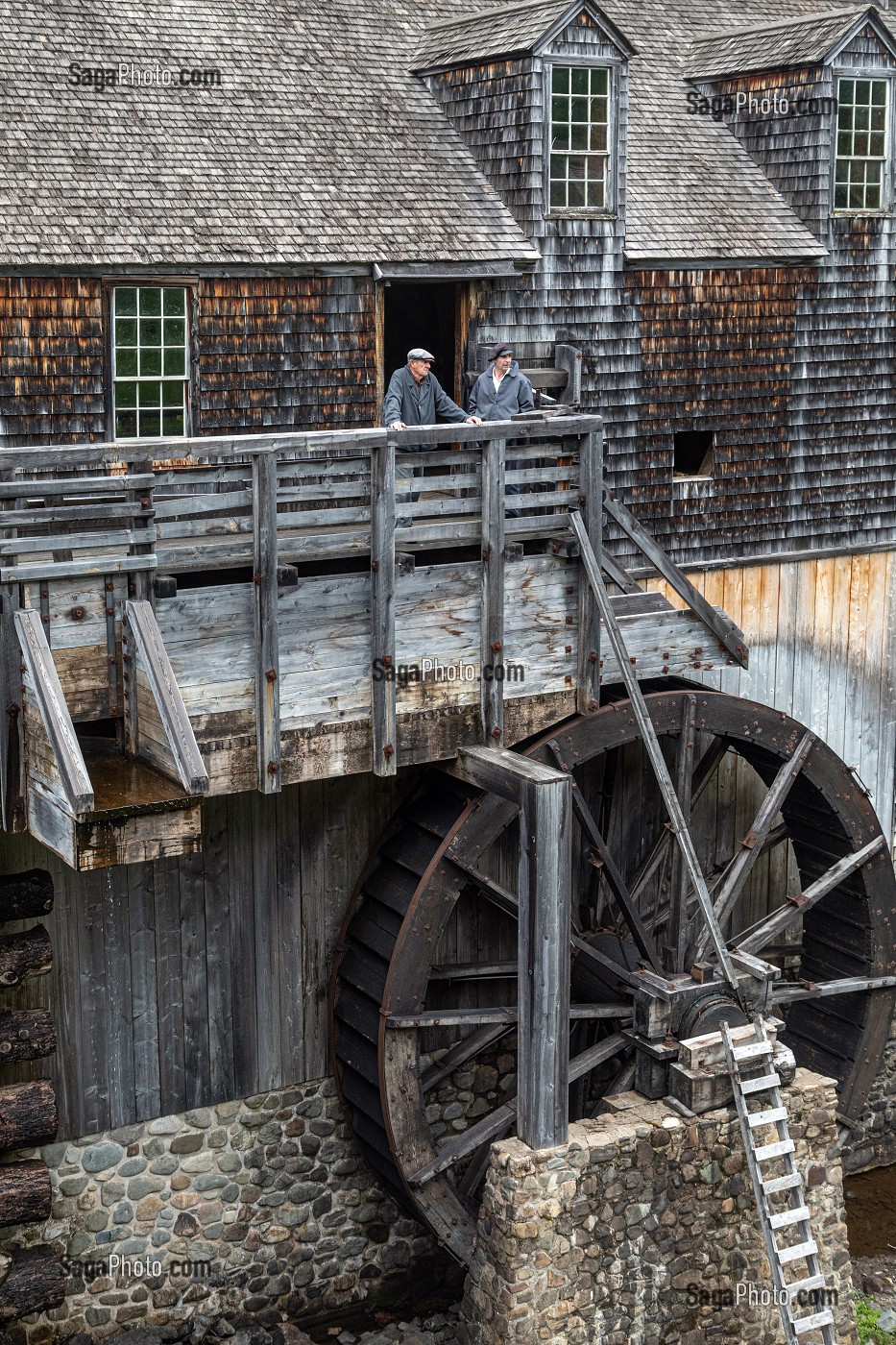 SCIERIE ET MOULIN A EAU EN BOIS, KINGS LANDING, VILLAGE HISTORIQUE ANGLOPHONE, PAROISSE DE PRINCE-WILLIAM, FREDERICTON, NOUVEAU-BRUNSWICK, CANADA, AMERIQUE DU NORD 