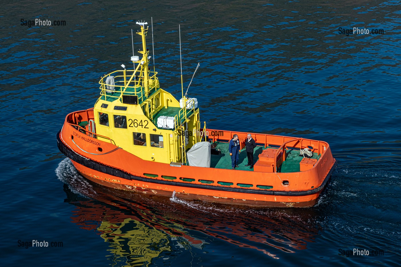 BATEAU PILOTE ISLANDAIS, BAIE DE ISAFJORDUR, ISLANDE, EUROPE 