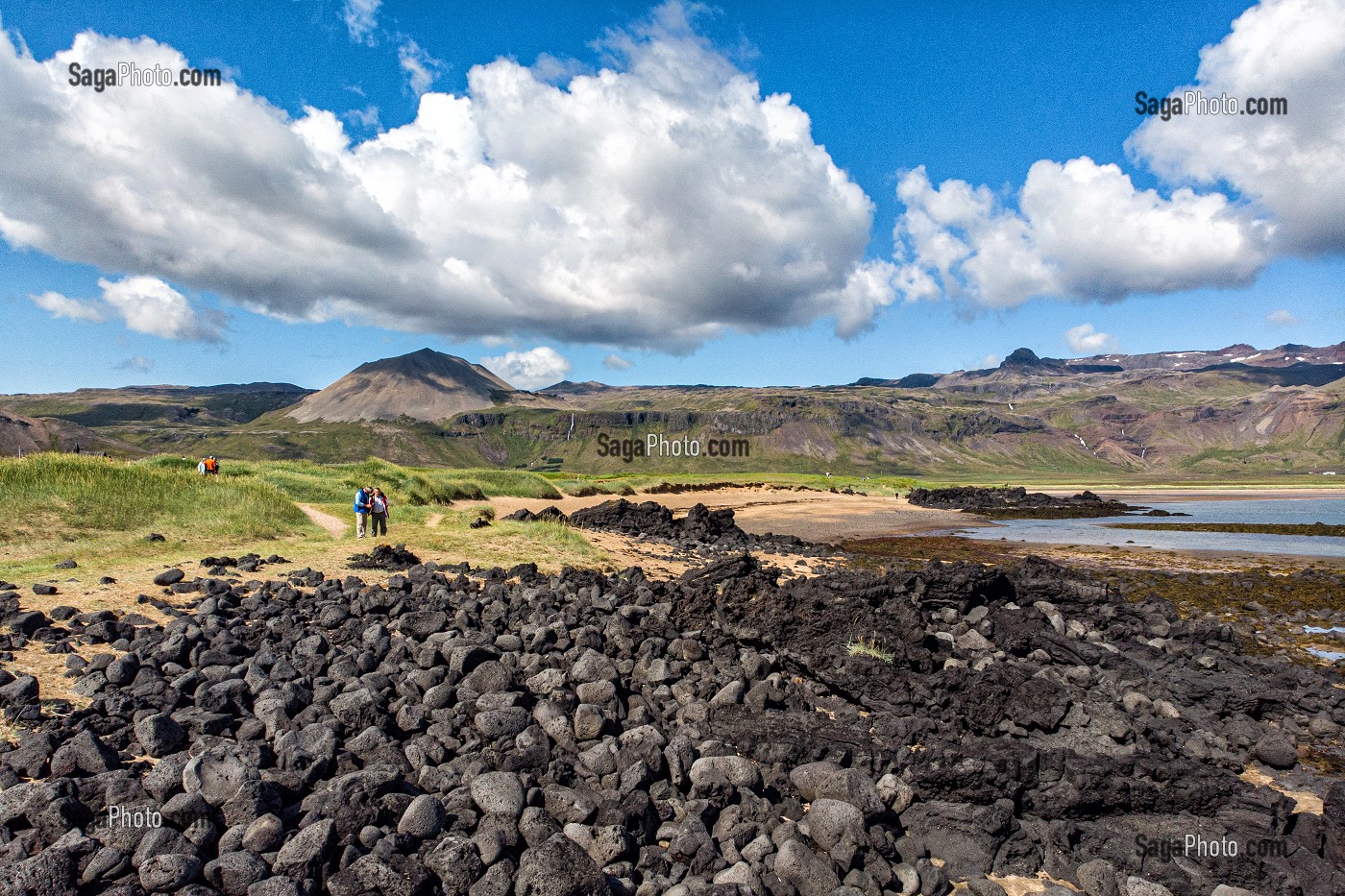 PLAGE DE BUDA, BUDHIR, PRESQU'ILE VOLCANIQUE DE GRUNDARFJORDUR, PENINSULE DE SNAEFFELSNES DECRITE DANS LE ROMAN DE JULES VERNES, ARNARSTAPI, ISLANDE 