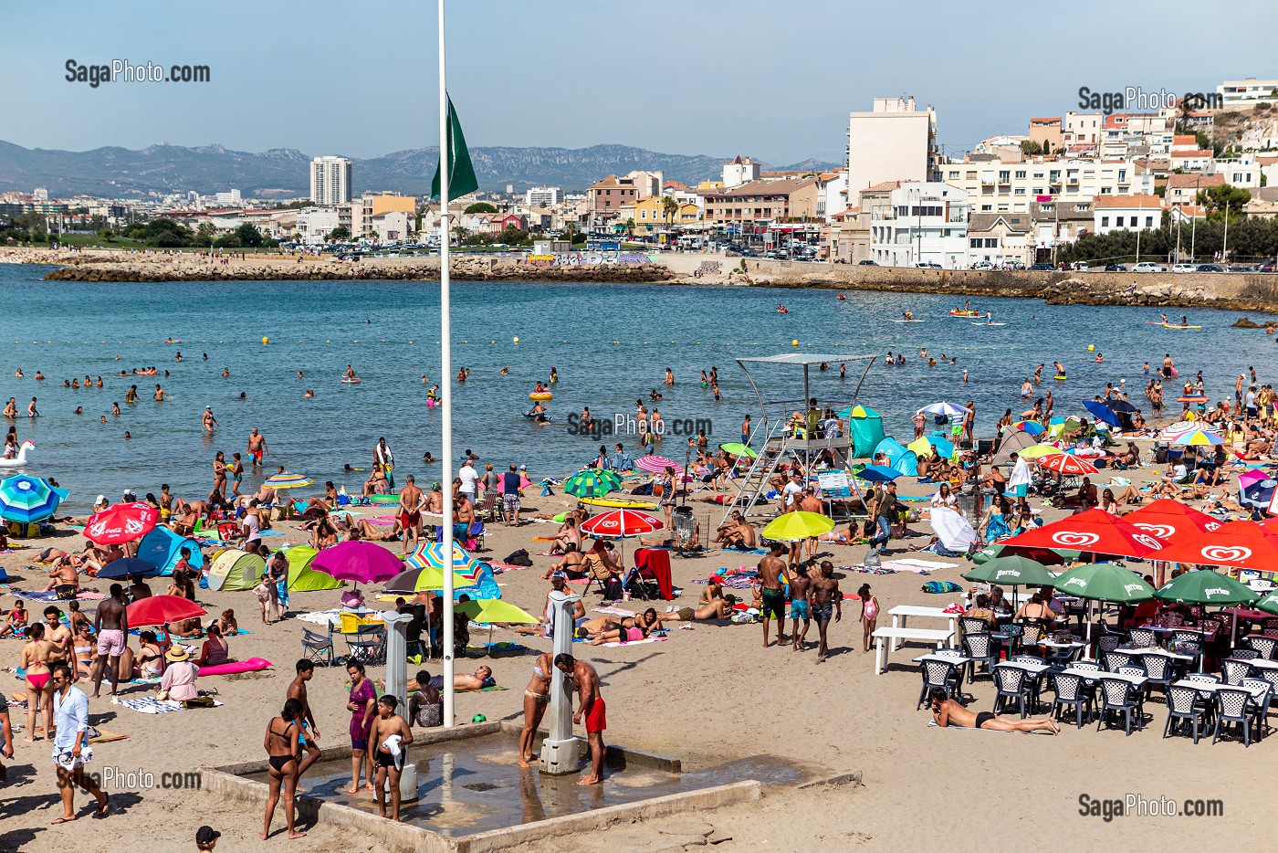 PLAGE BONDEE DE POINTE ROUGE, ANSE DE LA VIEILLE CHAPELLE, MARSEILLE, BOUCHES-DU RHONE, FRANCE 