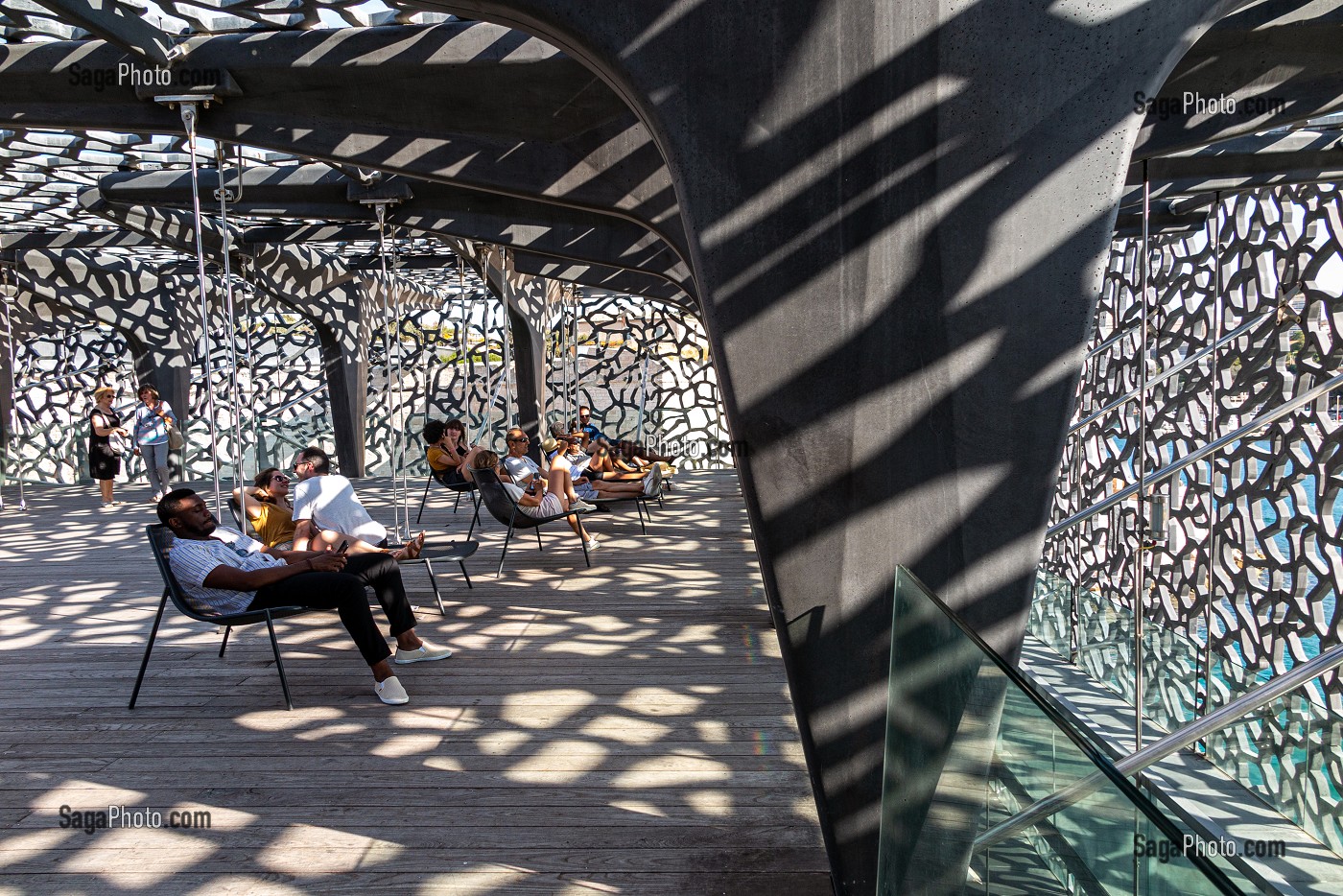 ZONE DE DETENTE DU MUCEM, MUSEE DES CIVILISATIONS DE L'EUROPE ET DE LA MEDITERRANEE, MARSEILLE, BOUCHES-DU RHONE, FRANCE 