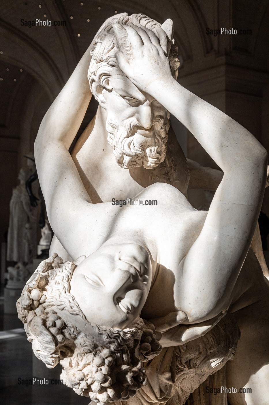 SATYRE ET BACCHANTE VERS 1833 DE JEAN JACQUES DIT JAMES PRADIER, SALLE DES SCULPTURES DU XIX EME SIECLE, PALAIS DES BEAUX-ARTS, LILLE, NORD, FRANCE 