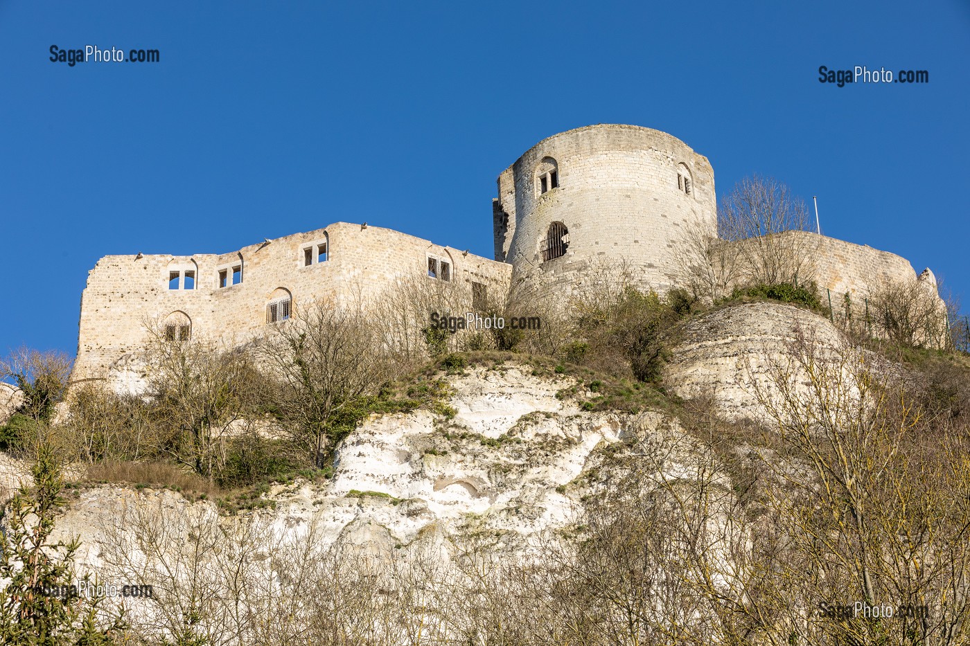 RUINES DU CHATEAU GAILLARD, FORTERESSE MILITAIRE DU XII EME SIECLE, LES-ANDELYS, (27) EURE, HAUTE-NORMANDIE, NORMANDIE, FRANCE 