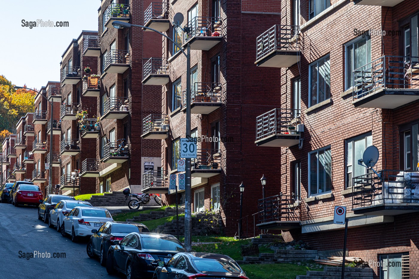 IMMEUBLES D'HABITATION DU QUARTIER RESIDENTIEL, RUE FOREST HILL, MONTREAL, QUEBEC, CANADA 