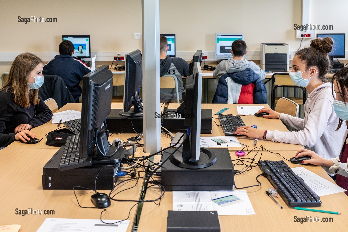 SALLE INFORMATIQUE, COLLEGE DE RUGLES, RUGLES, EURE, NORMANDIE, FRANCE 