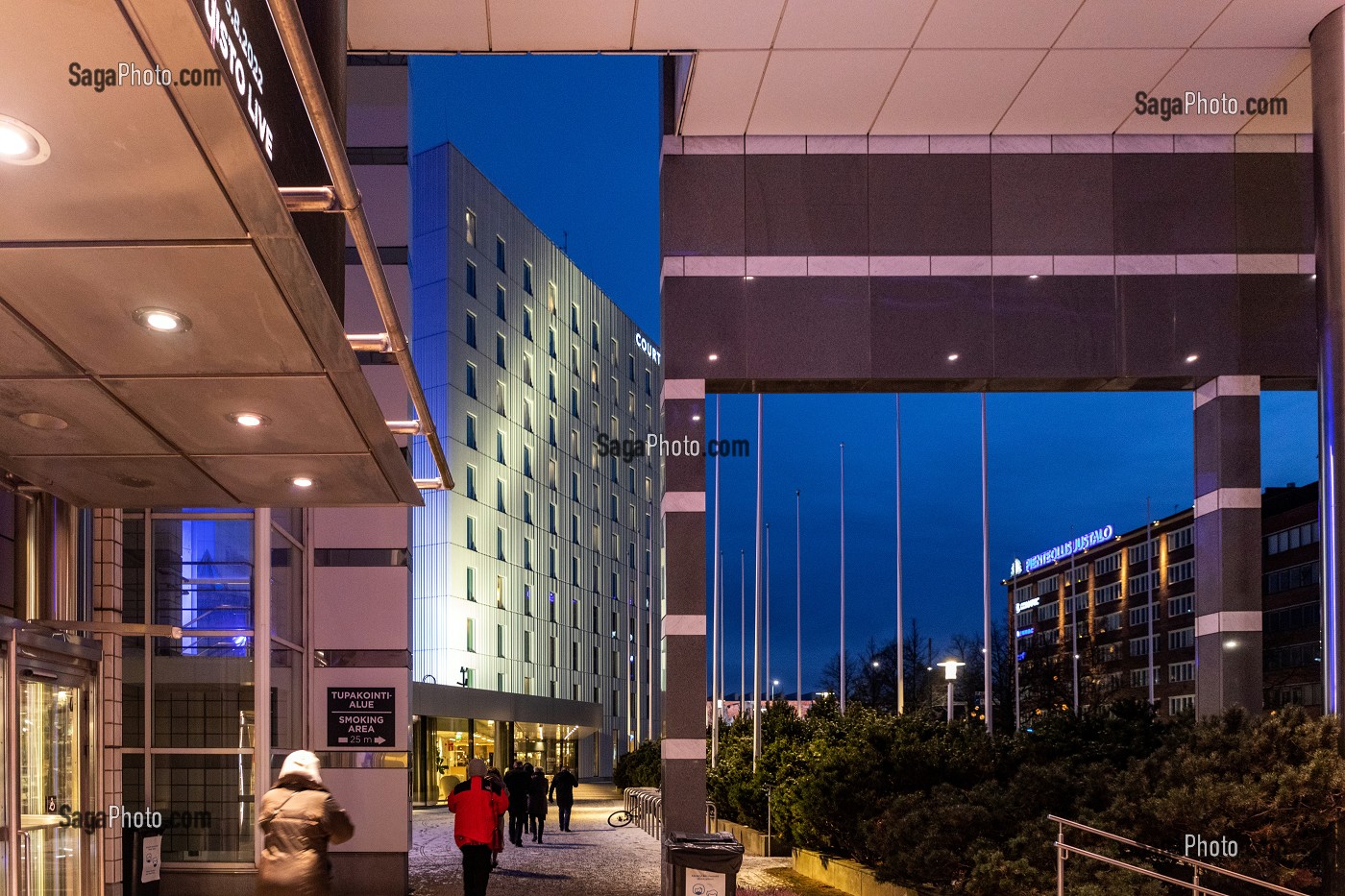 COMPLEXE MODERNE, MAISON DE TAMPERE, MUUMIMUSEO (MUSEE DES MOUMINES) ET HOTEL COURTYARD BY MARRIOTT, TAMPERE, FINLANDE, EUROPE 