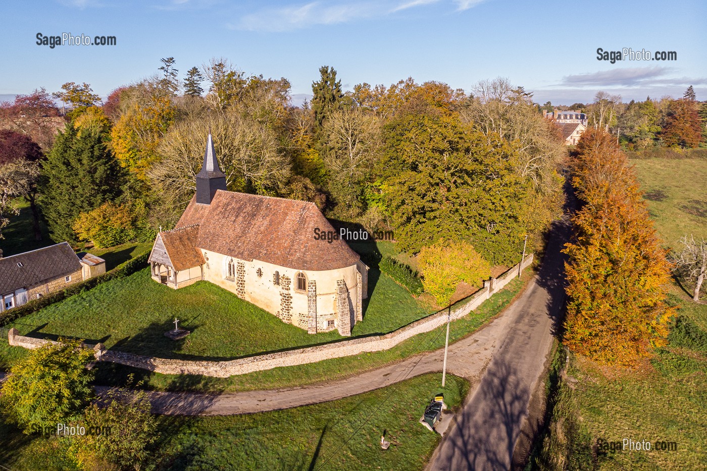 CHAPELLE D'HERPONCEY CONSTRUITE EN 1130, RUGLES, EURE, NORMANDIE, FRANCE 