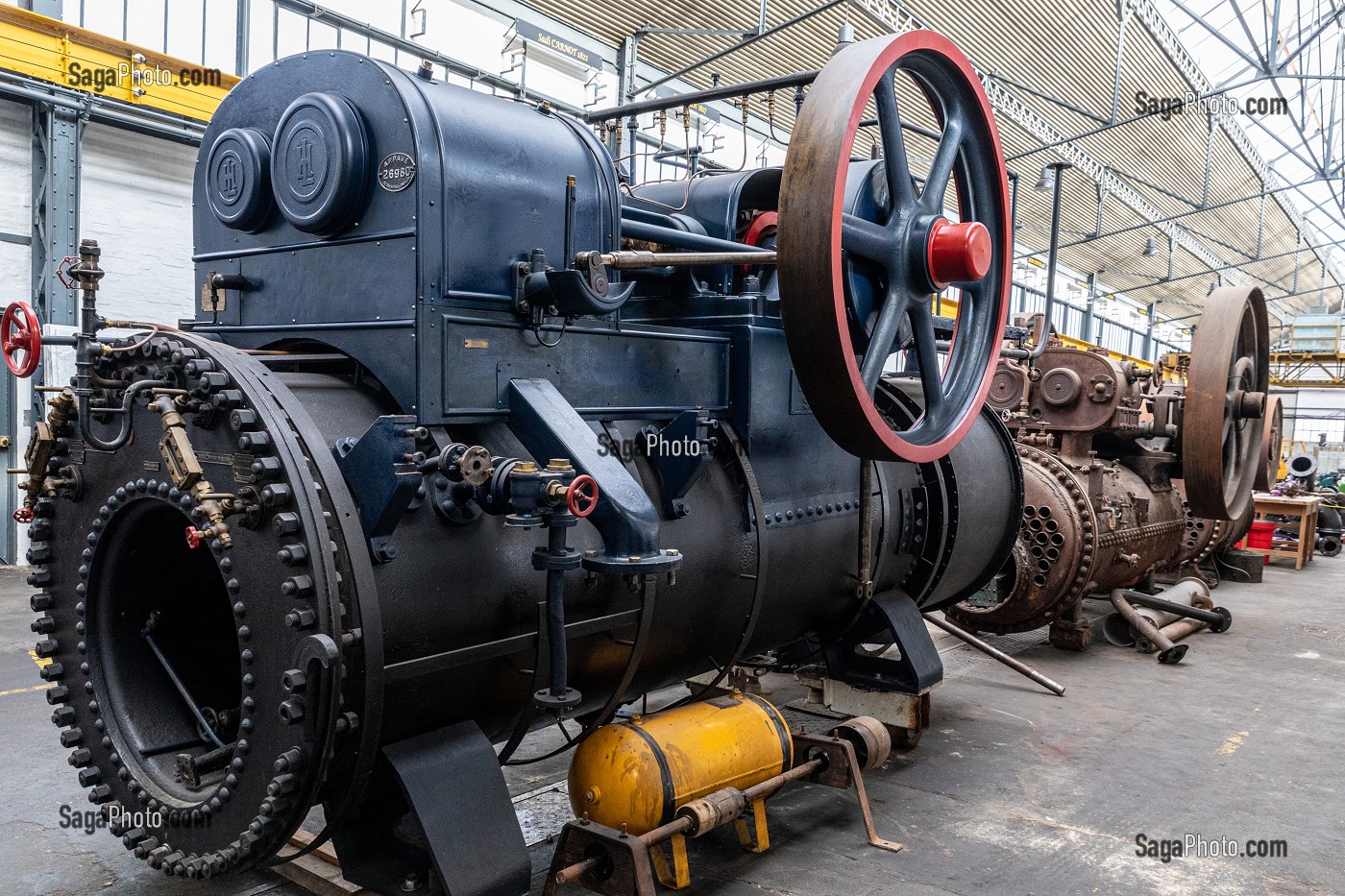 MOTEUR MI-FIXE LANZ, MUSEE VIVANT DE L'ENERGIE, RAI, ORNE, NORMANDIE, FRANCE 