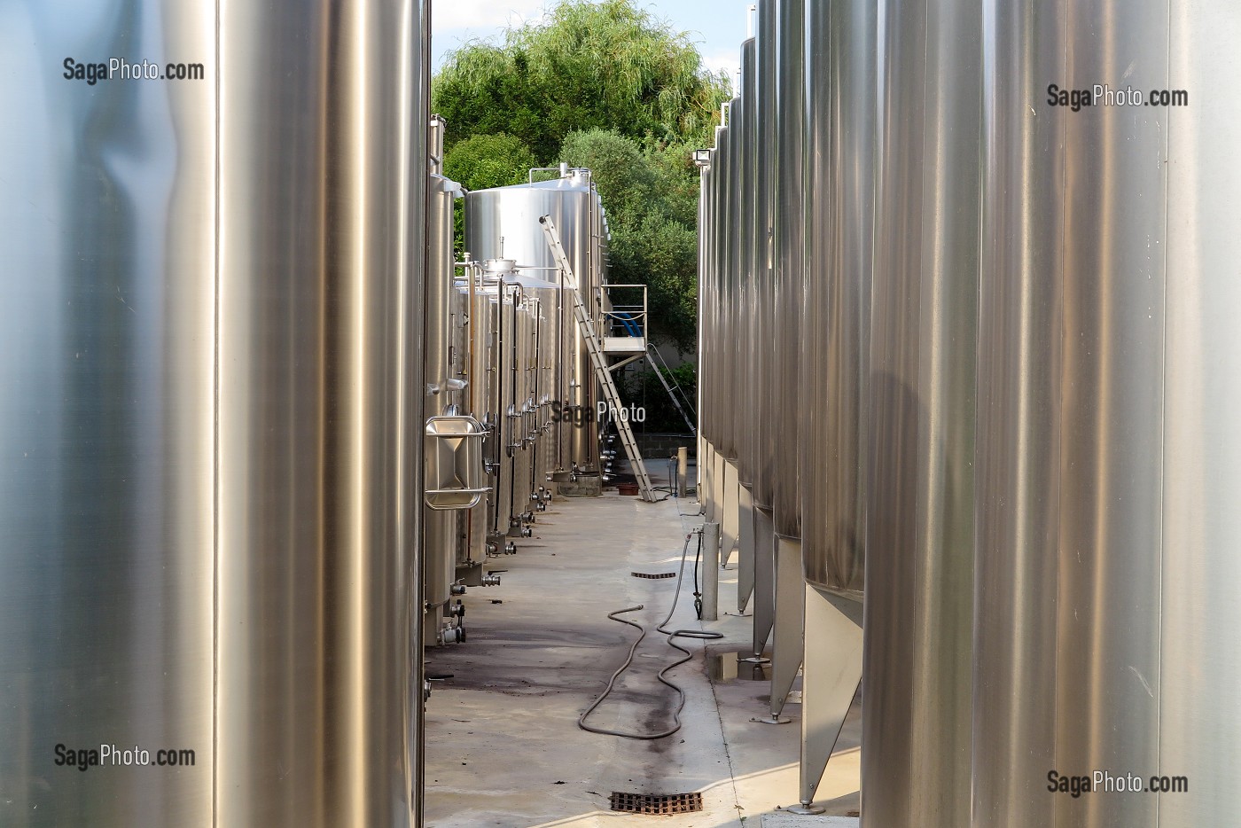 CUVES DE VIN EN INOX, SOCIETE VINI SERVICES, PORT DE BLAYE, GIRONDE, FRANCE 