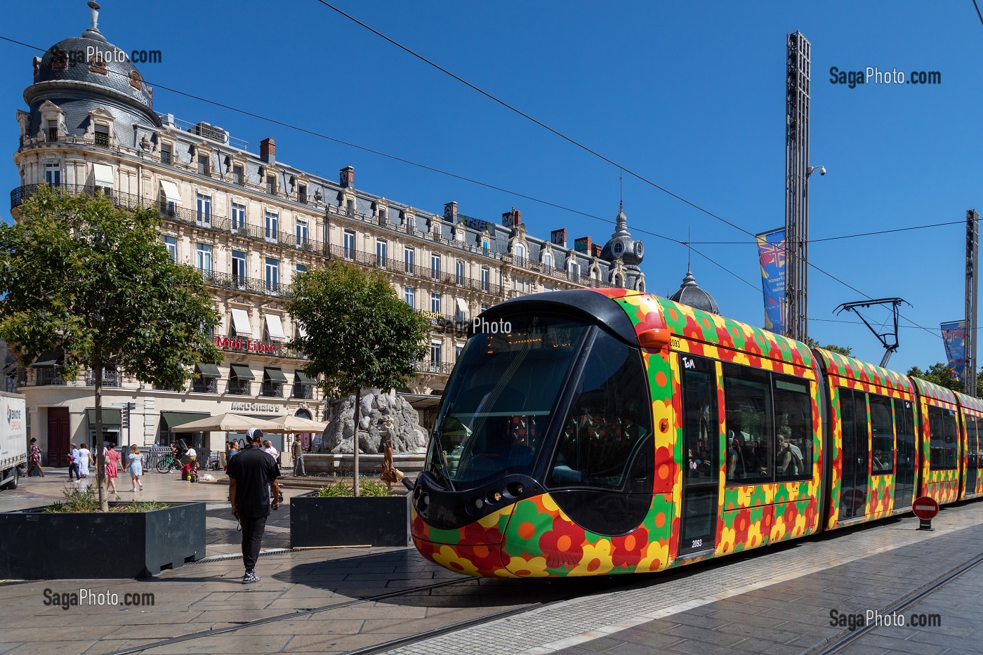 STATION DE TRAMWAY, PLACE DE LA COMEDIE, MONTPELLIER, HERAULT, OCCITANIE, FRANCE 