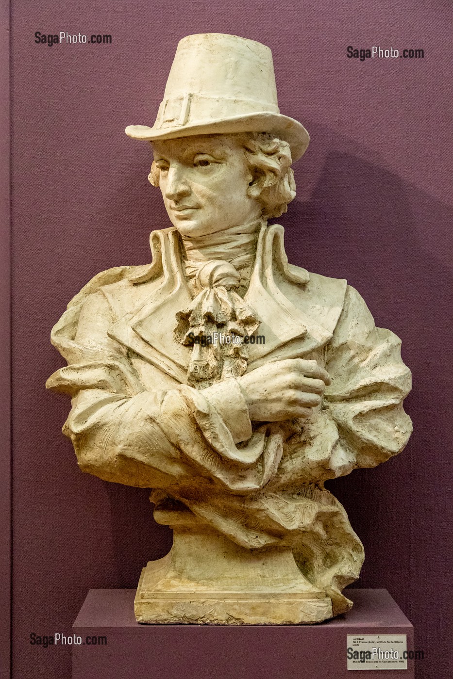 BUSTE DE FABRE D'EGLANTINE PAR AYBRAM, MUSEE DES BEAUX-ARTS, CARCASSONNE, AUDE, OCCITANIE, FRANCE 