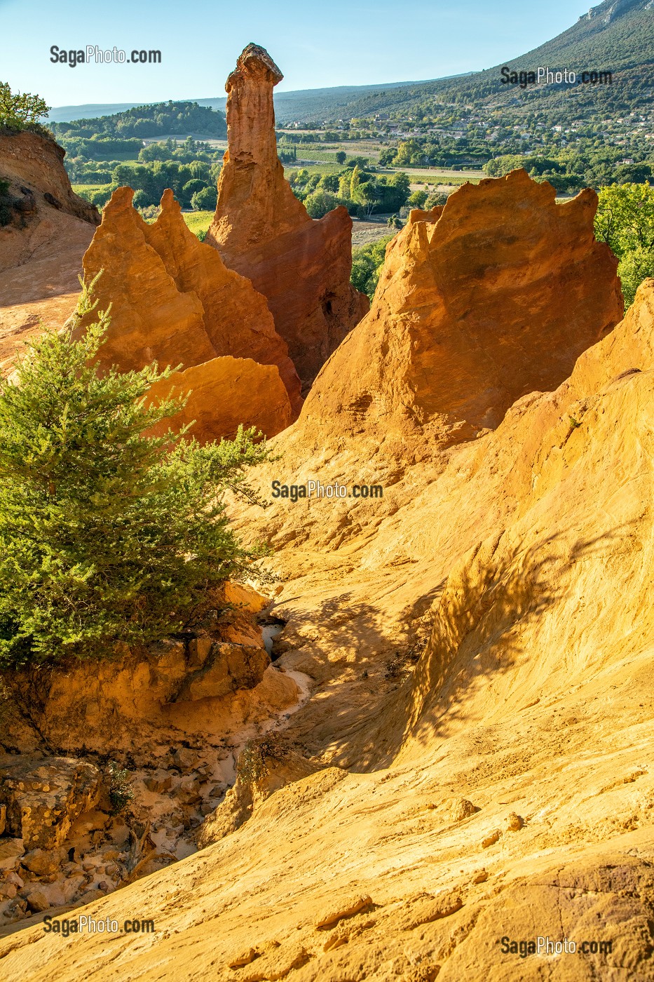 CHEMINEE DE FEE, CARRIERES D'OCRE DU COLORADO PROVENCAL, PARC NATUREL REGIONAL DU LUBERON, VAUCLUSE, PROVENCE, FRANCE 